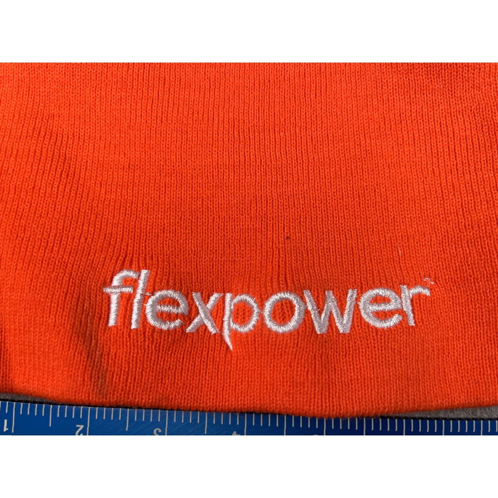 Logo 7 Outdoor Cap Beanie Mens One Size Orange Knit Stretch Logo Flexpower Cap Hat Size ONE SIZE - 2 Thumbnail