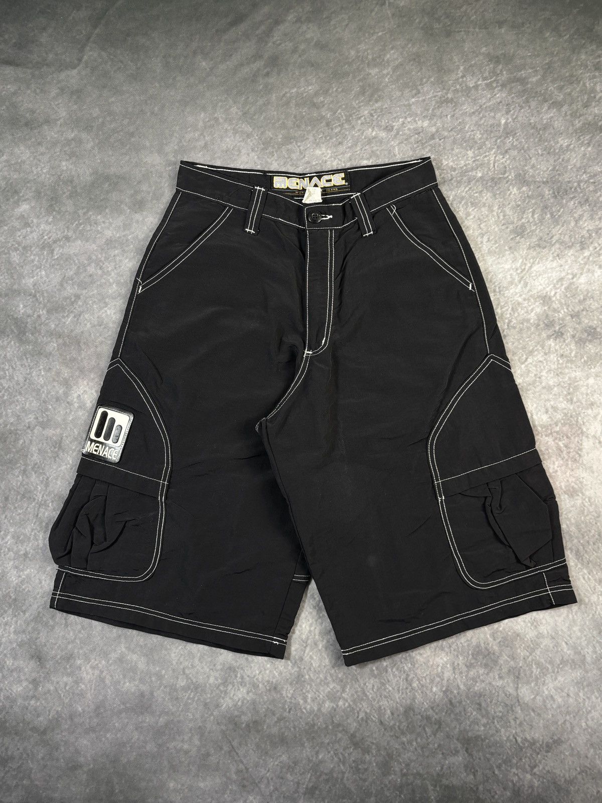 Menace × Vintage Vintage Menace Jeans Shorts 90s Nylon Raver Contrast Stitch Size US 28 / EU 44 - 1 Thumbnail