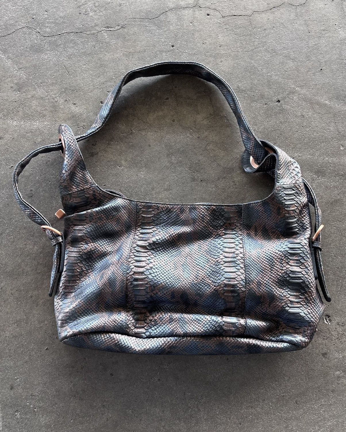 If Six Was Nine × Japanese Brand × Le Grande Bleu (L.G.B.) Charlie Lapson Vintage Crocodile Skin Style Bag Size ONE SIZE - 3 Thumbnail