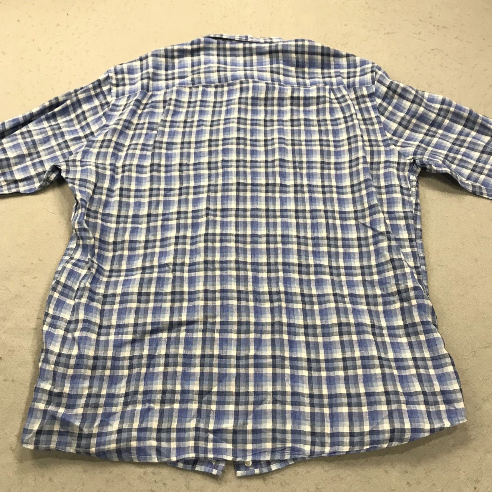 Peter Millar Peter Millar Shirt Mens Large Blue 100% Linen Flex Finish Check Crown Crafted Size US L / EU 52-54 / 3 - 7 Thumbnail
