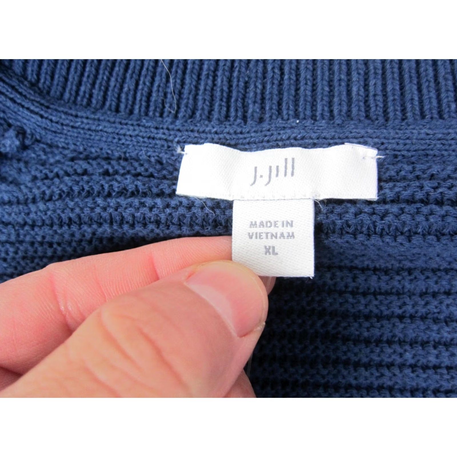 J. Jill J.Jill Sweater XL Blue V-Neck Dolman-Sleeve Pullover Cotton Womens Knit Pullover Casual Blue XL Womens Pullover Sweater Size XL / US 12-14 / IT 48-50 - 4 Thumbnail