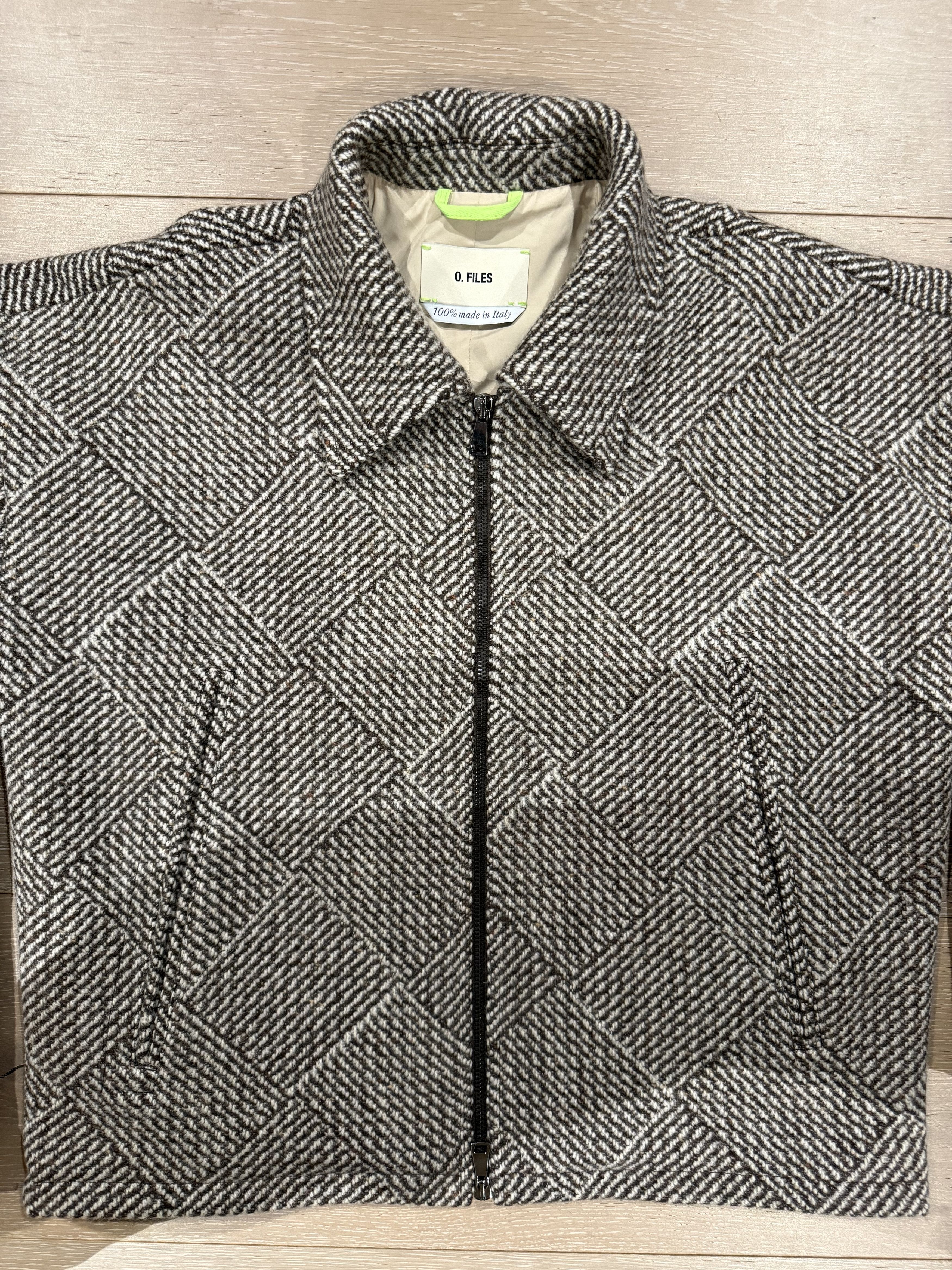Ojardorf 💚 O. FILES Chess Wool Jacket in Mocha/Cream Medium NEW Size US M / EU 48-50 / 2 - 15 Thumbnail