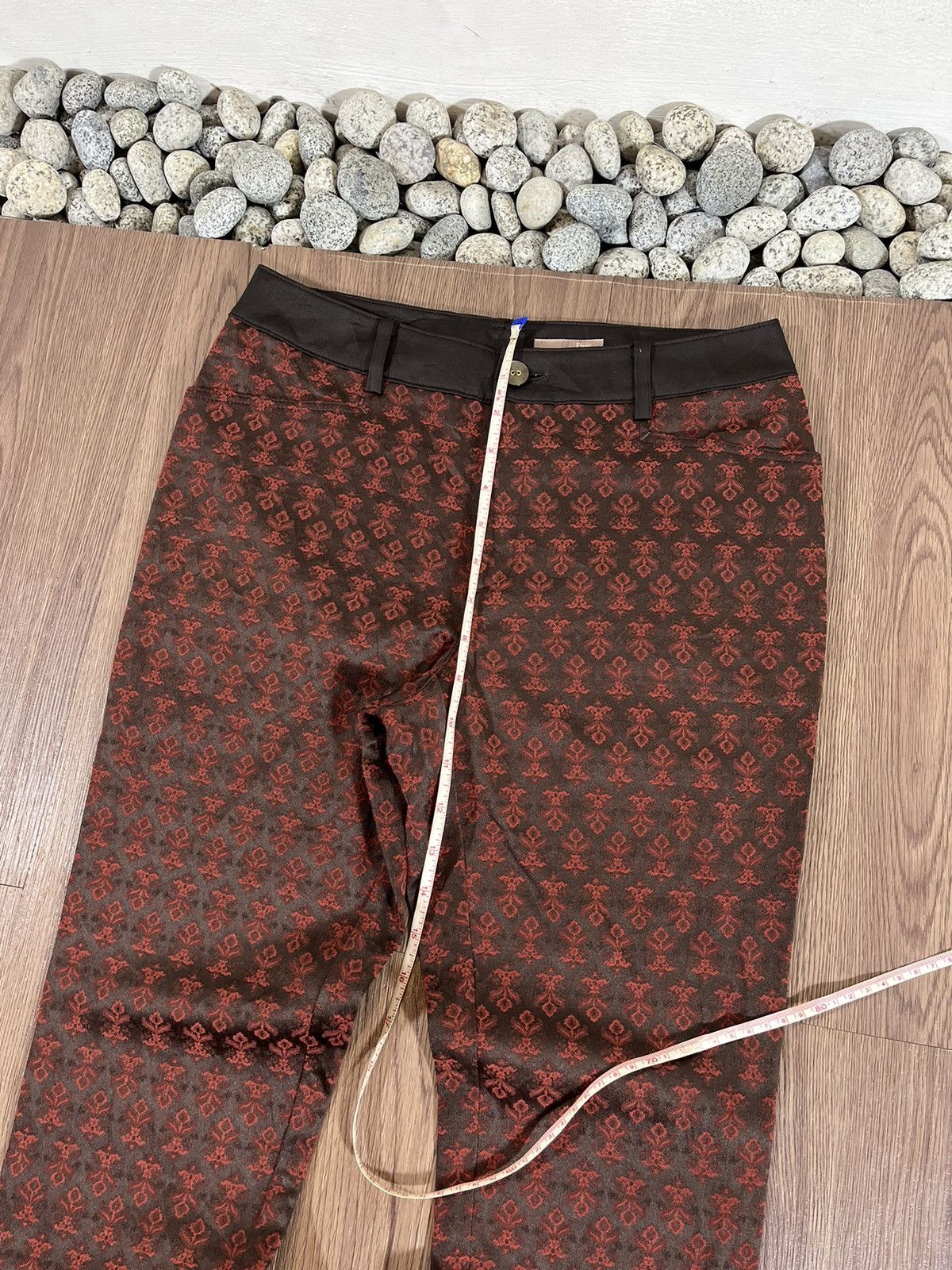 Japanese Brand Fleur de Colza – Red Jacquard Pattern Slim Pants Size US 29 - 11 Thumbnail