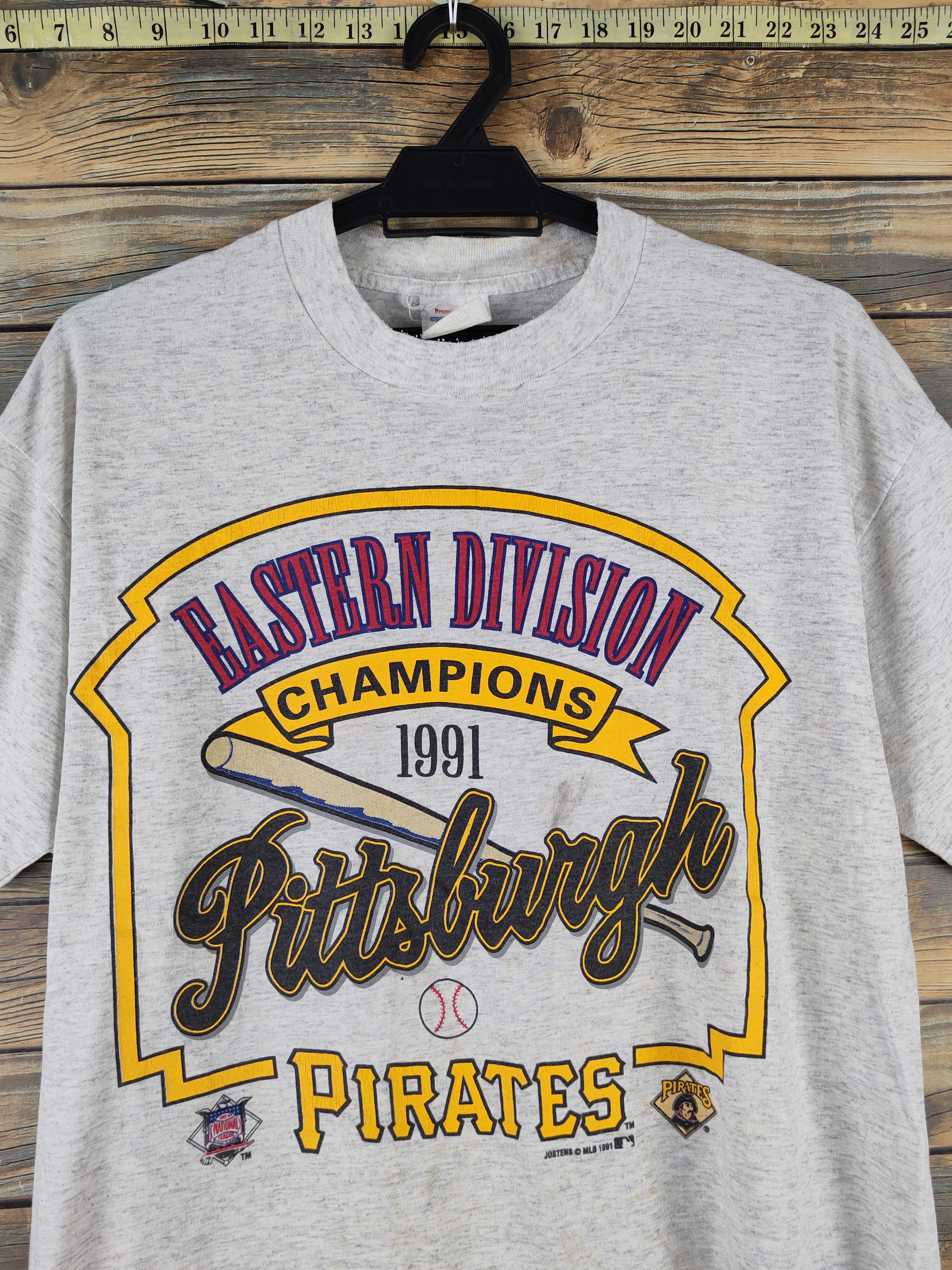 MLB × Vintage DL Trau & Loevner Pittburgh Gray Short Sleeve T-shirt #1038 Size US M / EU 48-50 / 2 - 3 Thumbnail