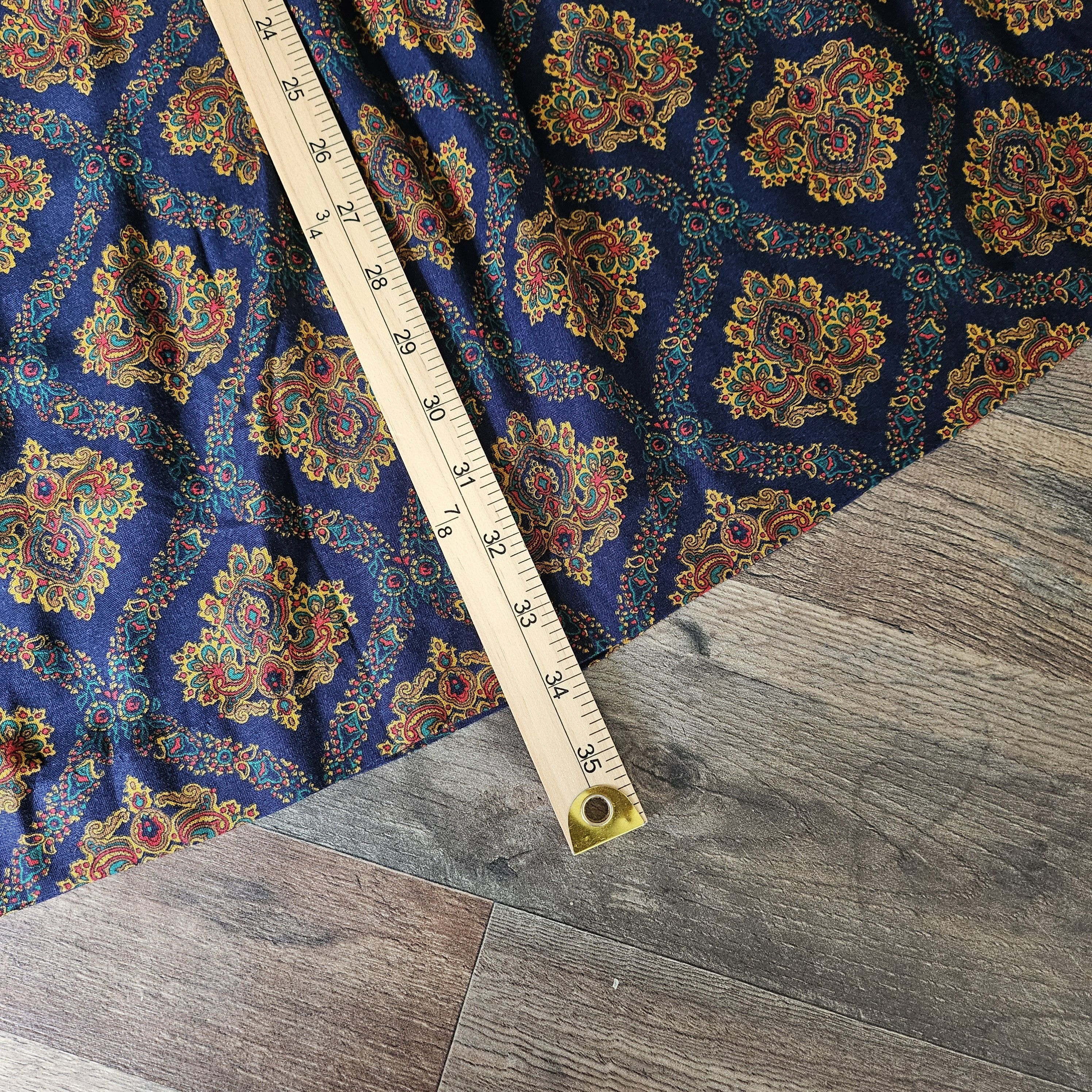 Vintage × Worthington Vintage Worthington Woman's Blue Paisley Pleat Skirt Size 28" / US 6 / IT 42 - 7 Thumbnail