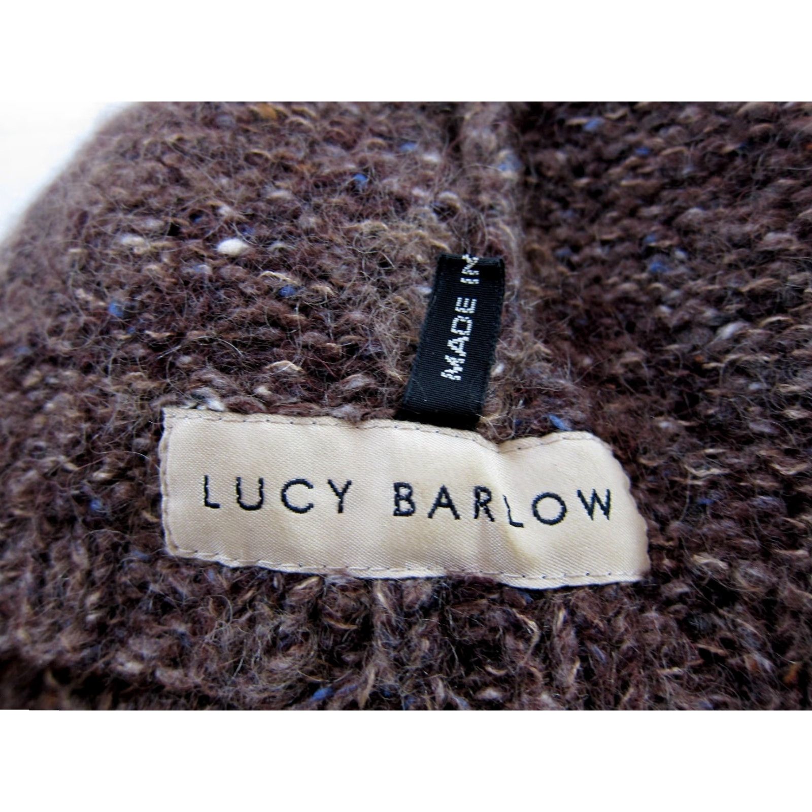 Vintage Lucy Barlow Beanie Hat Unisex Adults One Size Wool Brown Ear Flap Knit 100% Made In England Vintage Winter Fall 90s Size ONE SIZE - 4 Thumbnail