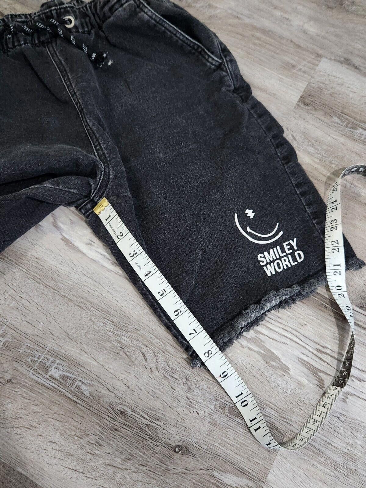 Designer Smiley World Shorts Sz 16 Black Drawstring Waist Y2k Size US 26 / EU 42 - 7 Thumbnail