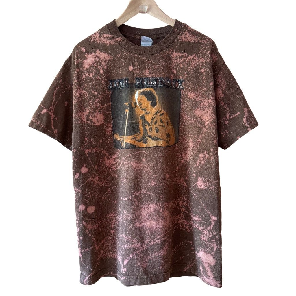 Vintage Vintage Jimi Hendrix distressed custom bleached graphic Tee Size US L / EU 52-54 / 3 - 1 Thumbnail