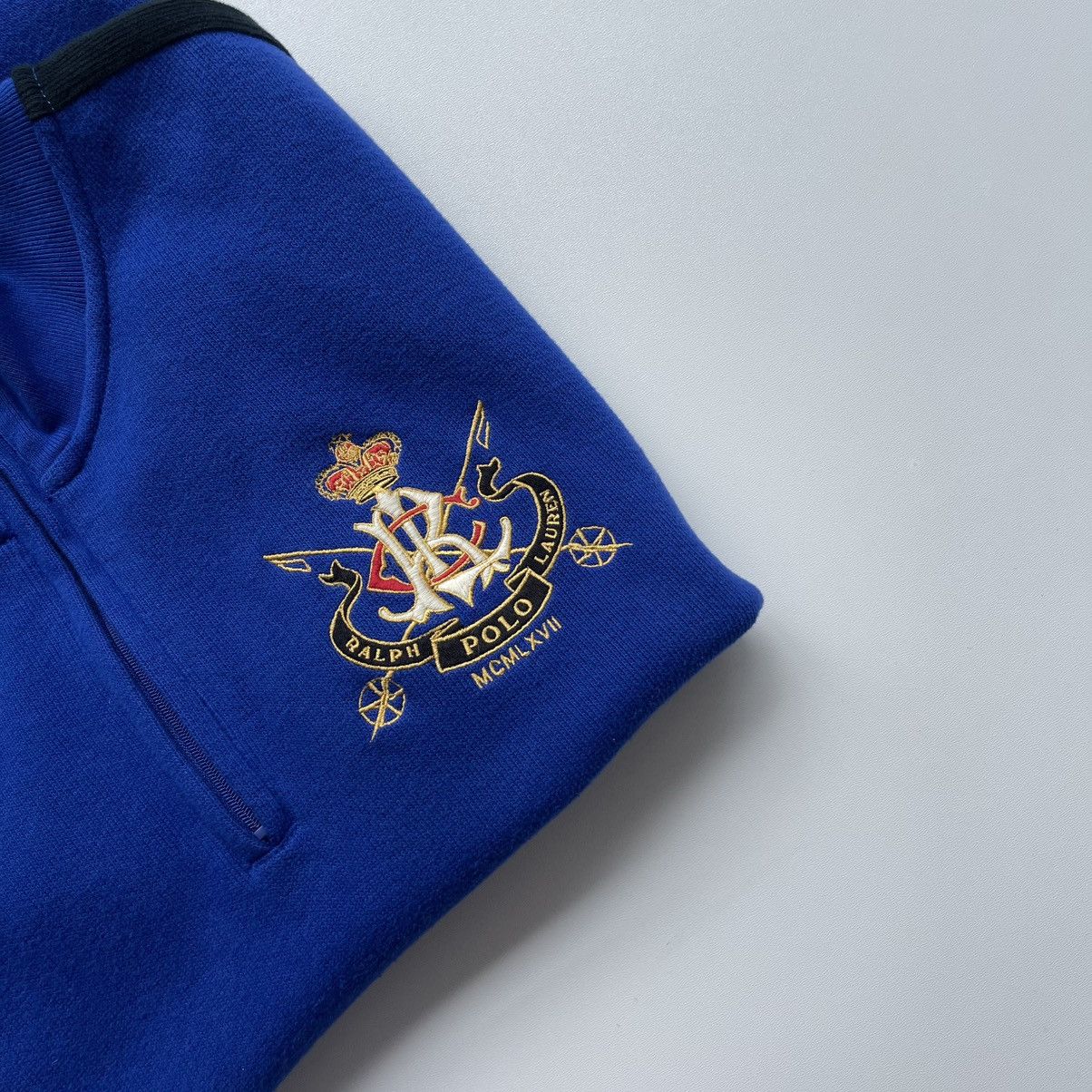 Polo Ralph Lauren × Ralph Lauren × Vintage Polo by Ralph Lauren MCMLXVI Vintage Pocket Half Zip Sweater Size US XL / EU 56 / 4 - 7 Thumbnail