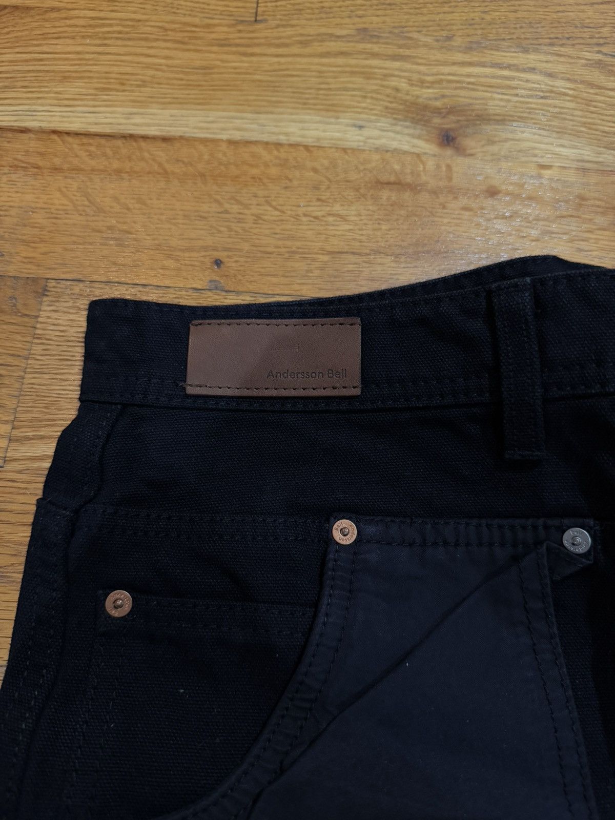 Andersson Bell Andersson Bell Black Double Knee Canvas Short Size US 33 - 3 Thumbnail