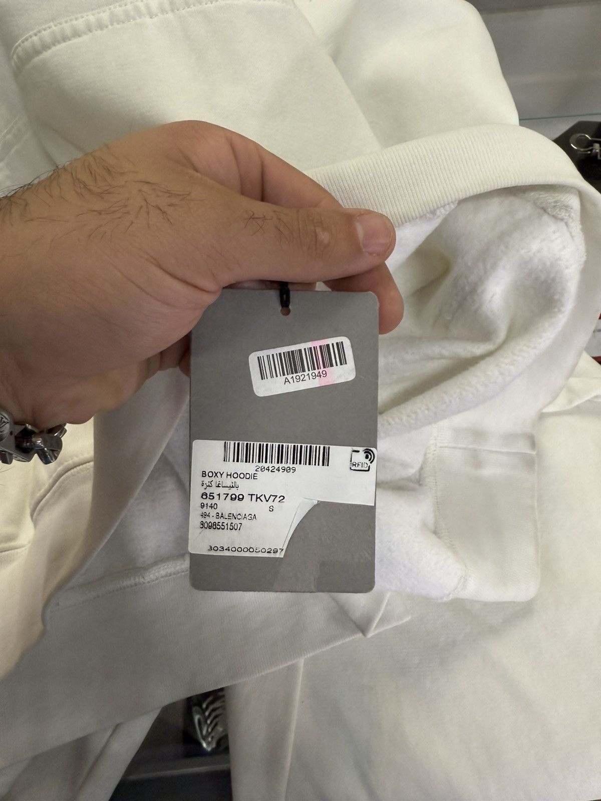 Balenciaga Balenciaga Glow In The Dark Hoodie “White” Size US XL / EU 56 / 4 - 5 Thumbnail
