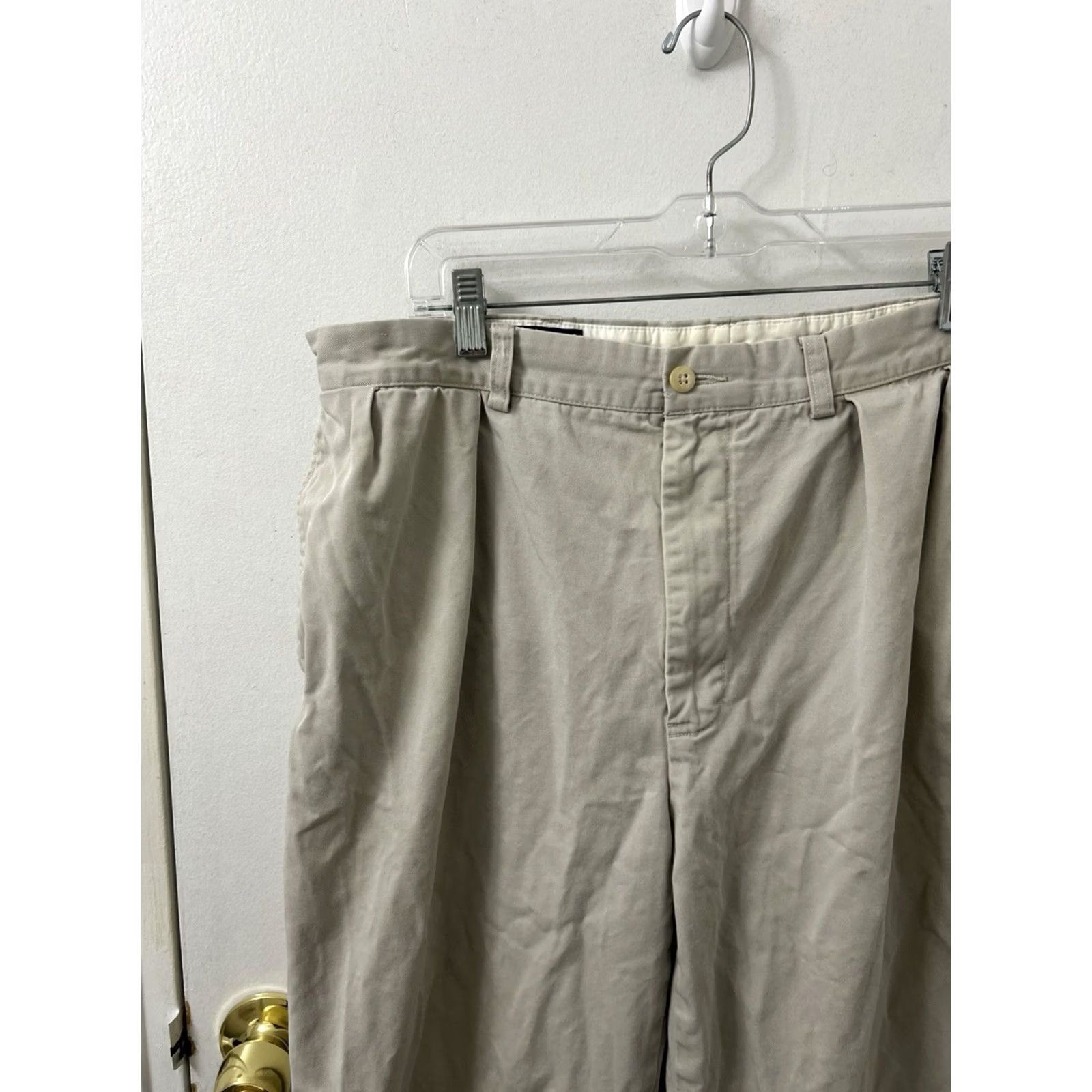 Polo Ralph Lauren VINTAGE Polo Ralph Lauren Andrew Pants Mens 36x28 Tan Pleated Chino Cotton Trousers Size US M / EU 48-50 / 2 - 4 Thumbnail