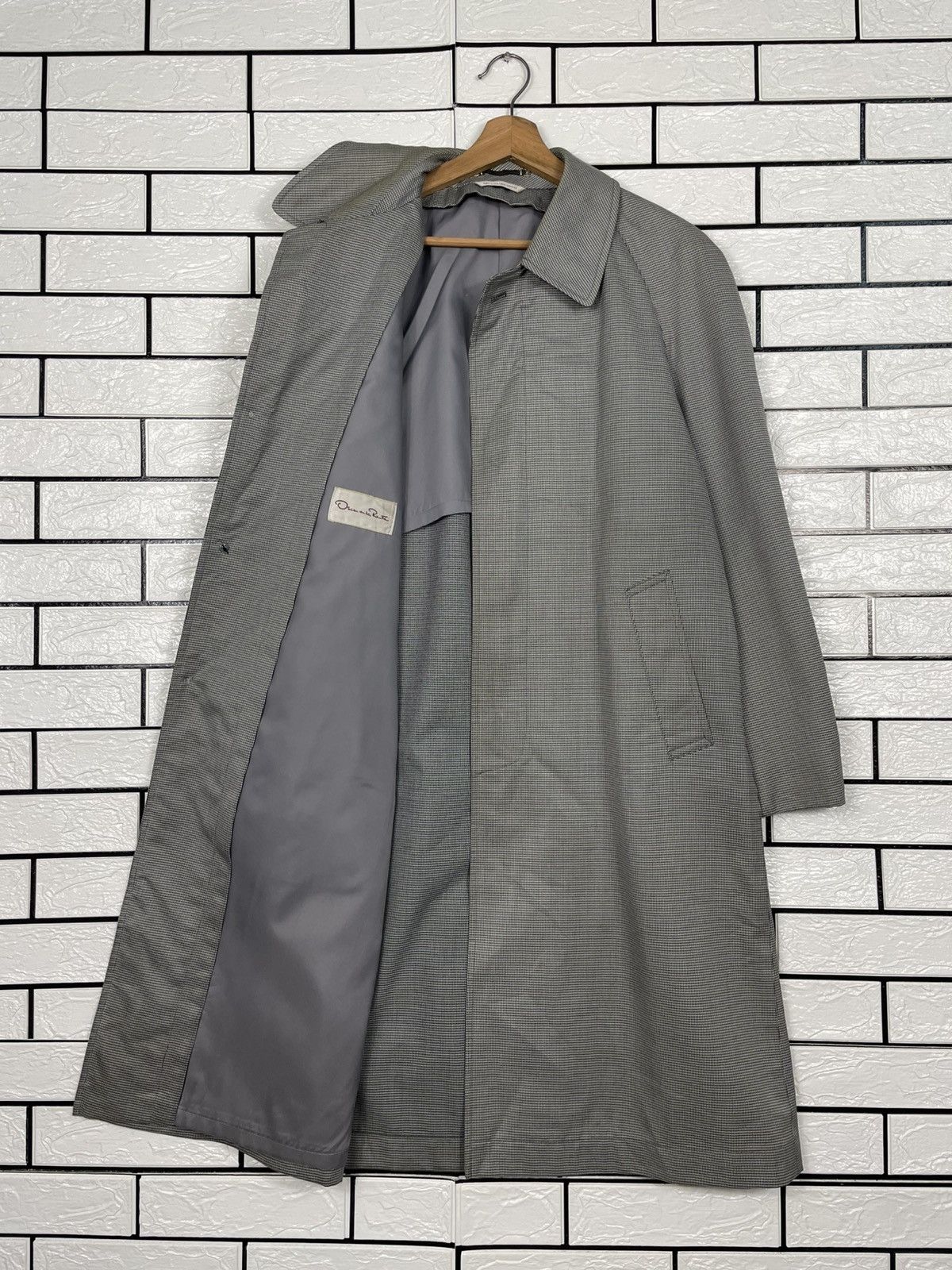 Oscar De La Renta Oscar De La Renta Houndstooth Trenchcoat Size US M / EU 48-50 / 2 - 10 Thumbnail