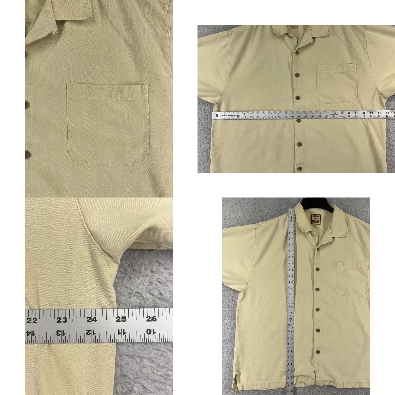 Tommy Bahama Tommy Bahama Shirt Men Extra Large Yellow Herringbone 100% Silk Button Up Hawaii Size US XL / EU 56 / 4 - 8 Thumbnail