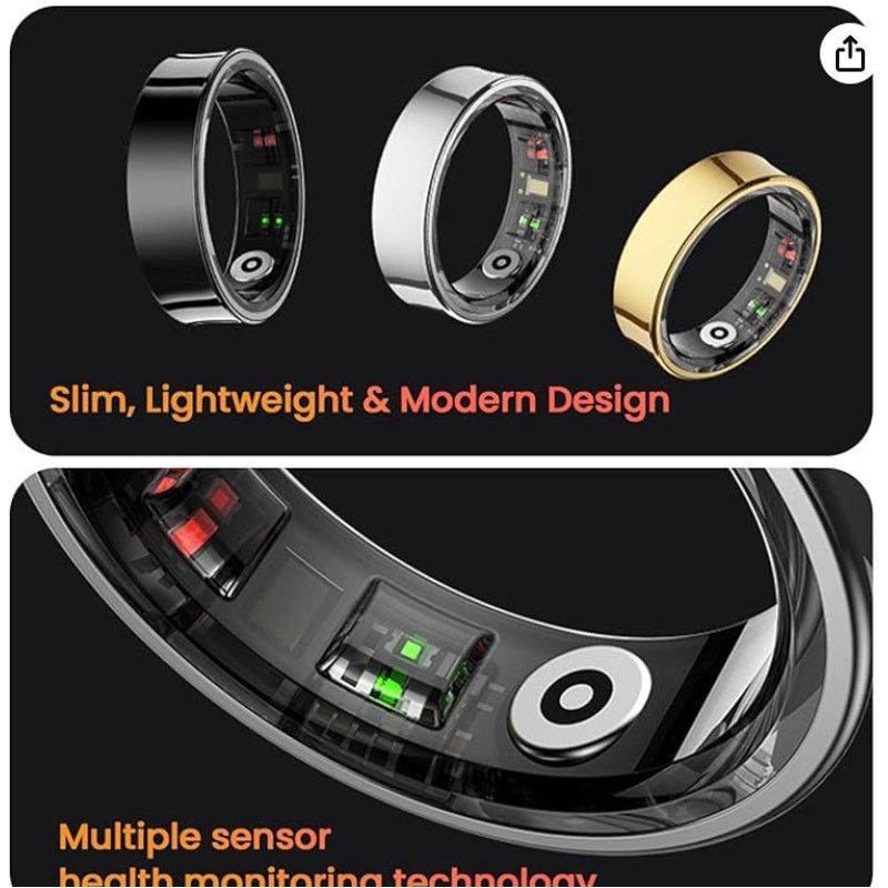 The Unbranded Brand Smart Rings SleepHeartRateBloodOxygen IP68 WaterproofSIZE 9 Size ONE SIZE - 5 Thumbnail