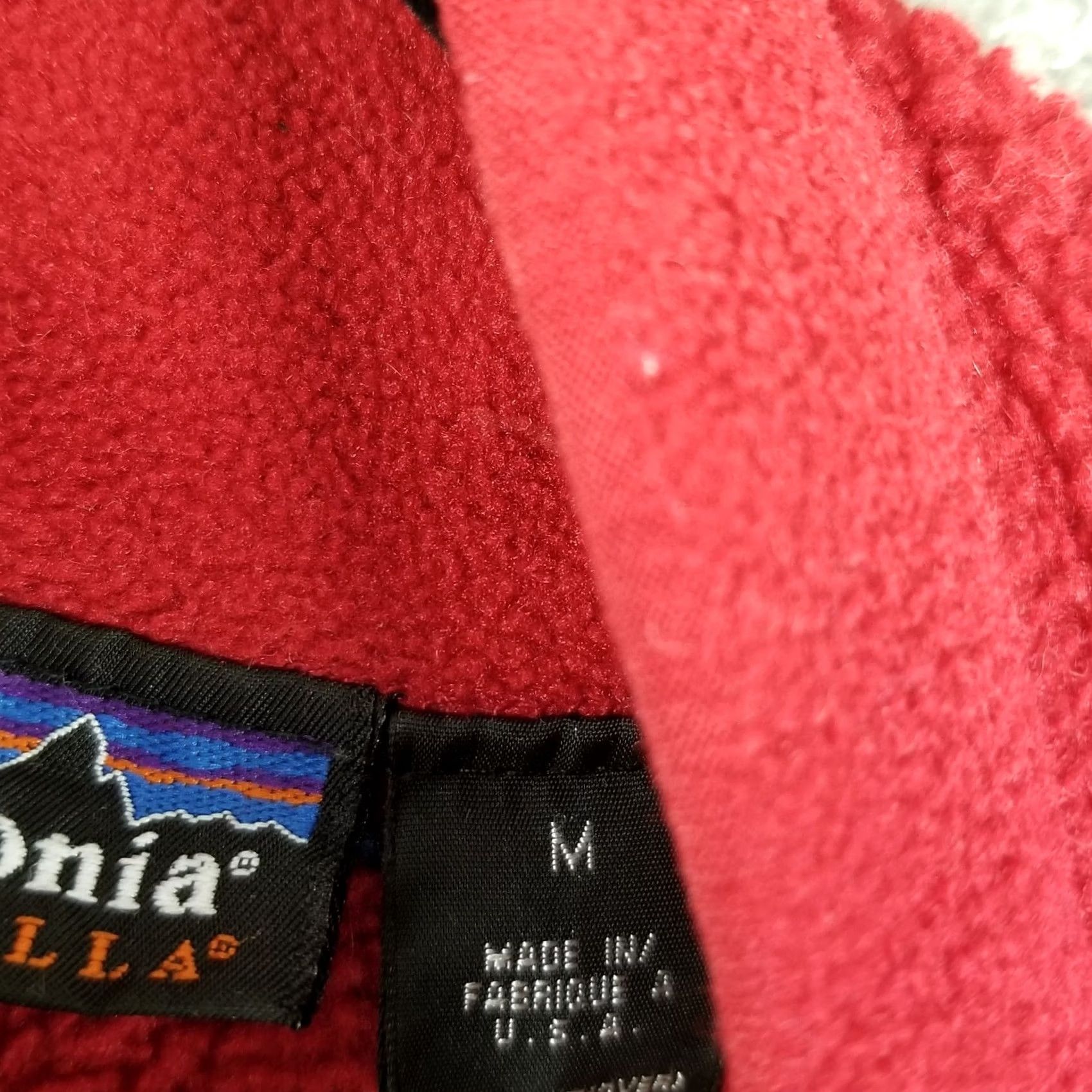 Patagonia VINTAGE Patagonia Synchilla Jacket Mens Medium Red USA Windbreaker Zip Full Zip Pockets Logo" Size US M / EU 48-50 / 2 - 7 Thumbnail