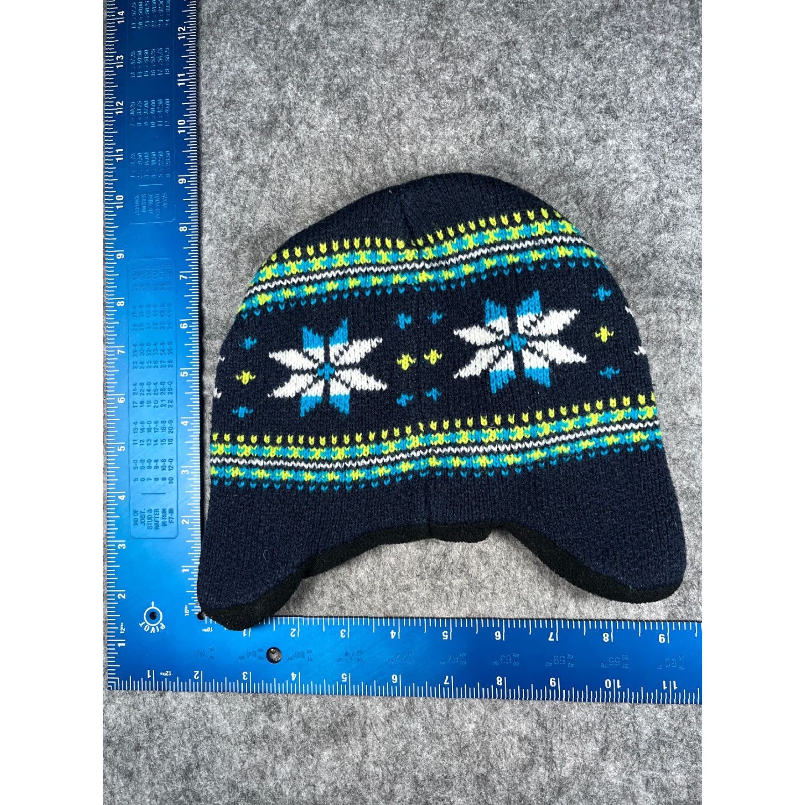 Vintage Bioworld Beanie Adult One Size Blue Knit Polyester Fair Isle Ear Flaps Ski Hat/Cap Mens Size ONE SIZE - 3 Thumbnail