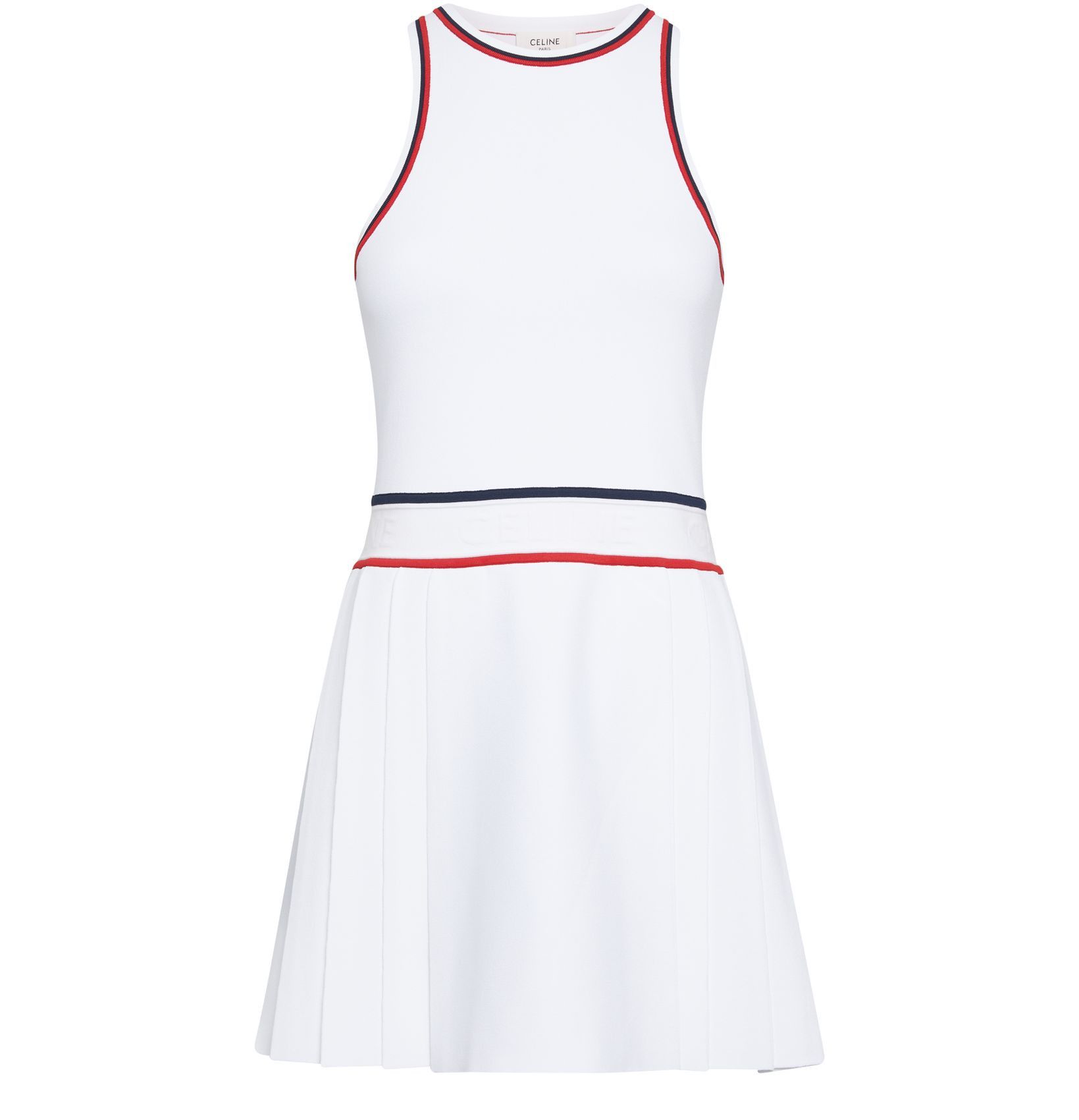 Celine o1w1db11124 Athletic Underwire Viscose Dress in White Size S / US 4 / IT 40 - 1 Thumbnail