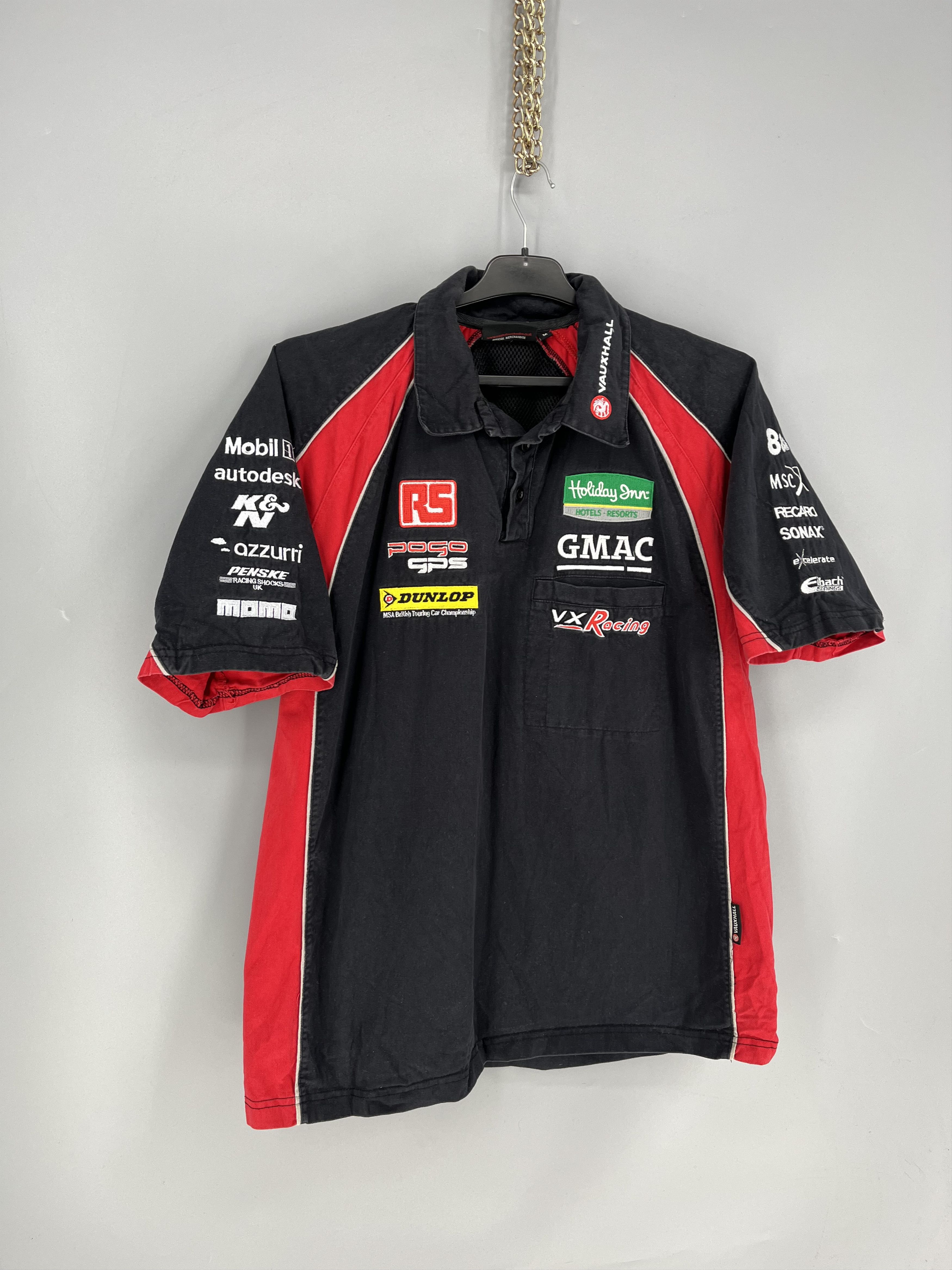Vintage Vauxhall VX Racing BTCC Polo Shirt Mens M Black Red Size US M / EU 48-50 / 2 - 2 Thumbnail