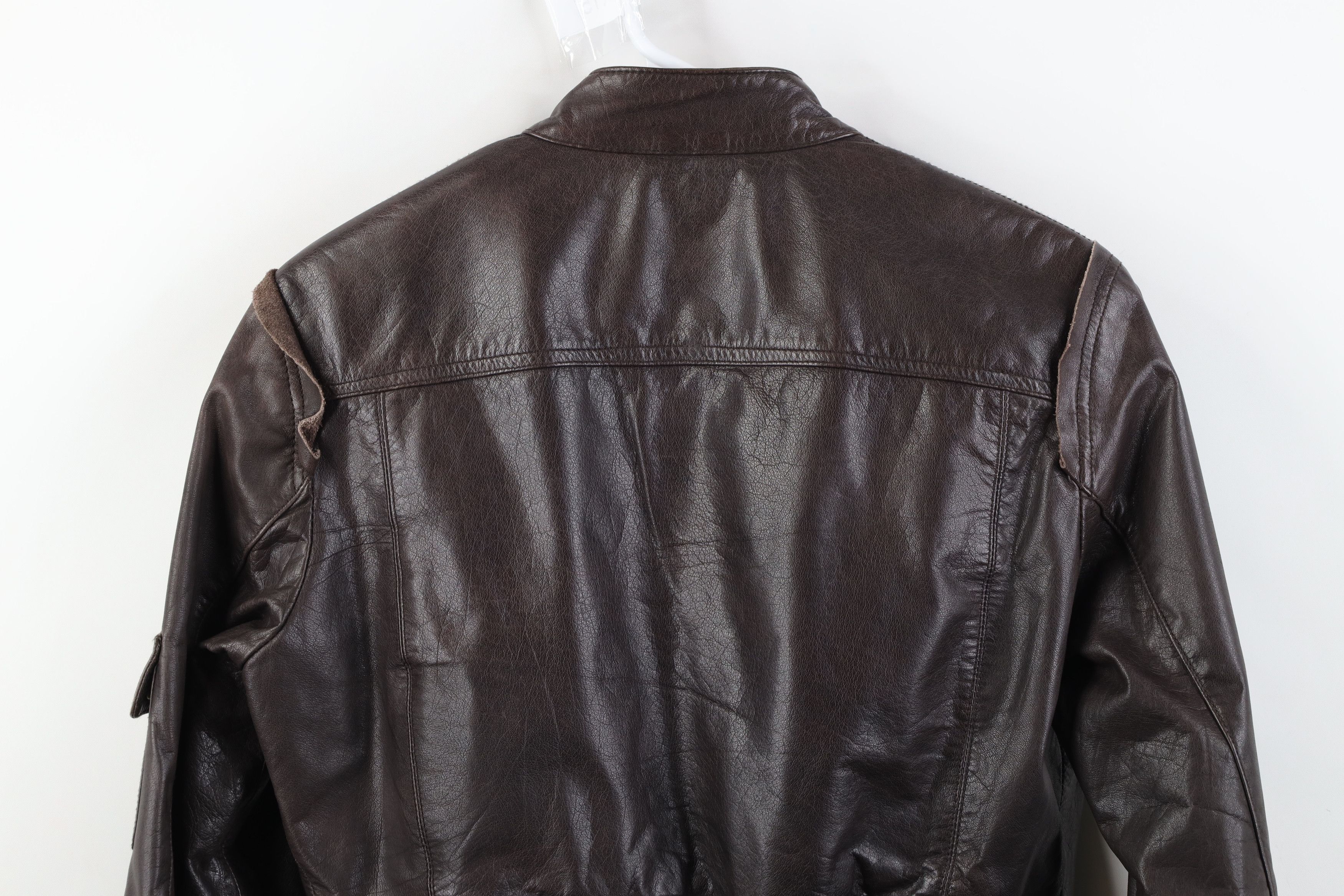 Vintage Vintage 90s Y2K Streetwear Cropped Leather Moto Jacket Size M / US 6-8 / IT 42-44 - 14 Thumbnail