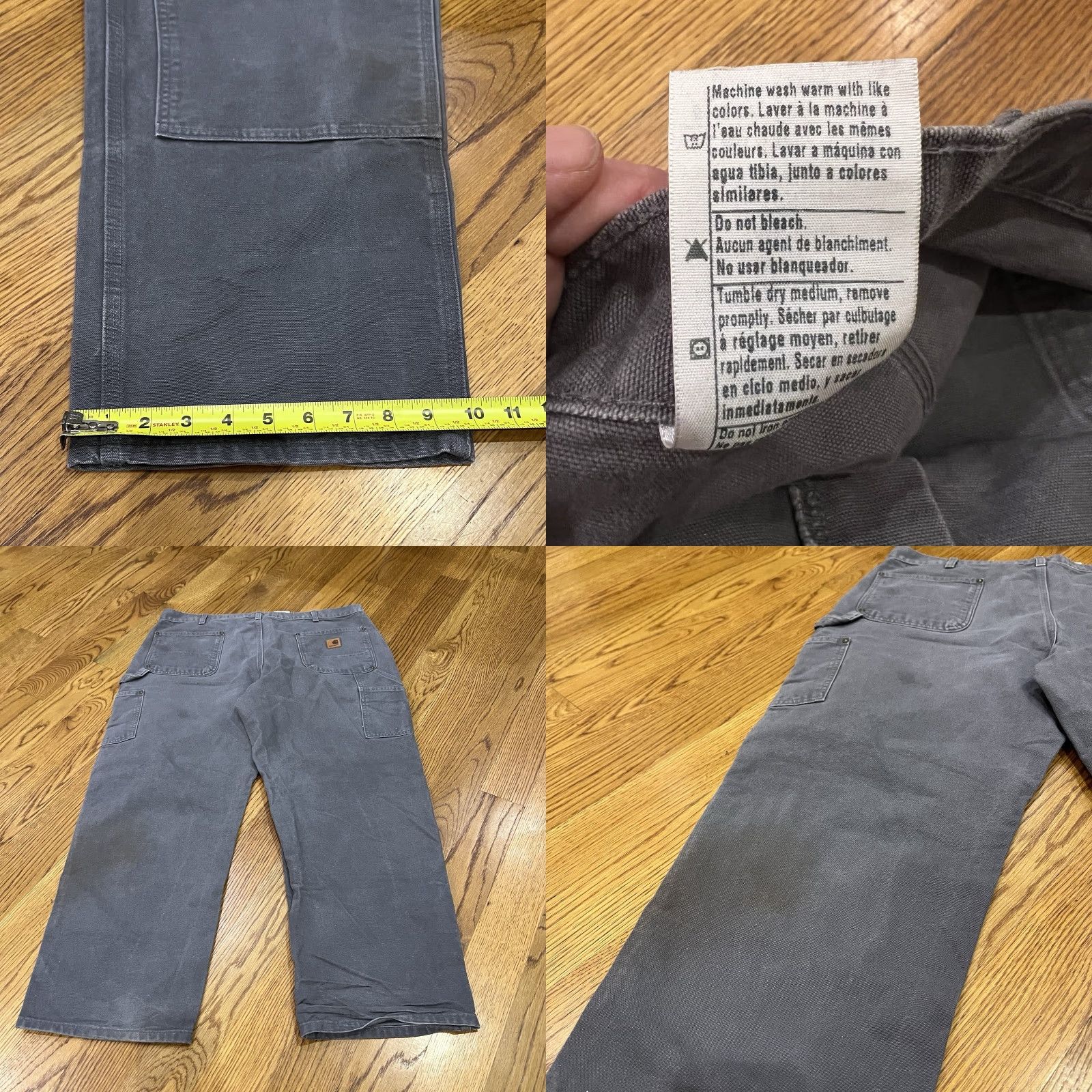 Carhartt VINTAGE Carhartt Pants Carpenter 5-Pocket Denim Workwear Gray 40x30 Men's Regular 40 Inseam Double Knee USA 90s Grunge Carhartt B136 GVL Size US 40 / EU 56 - 8 Thumbnail