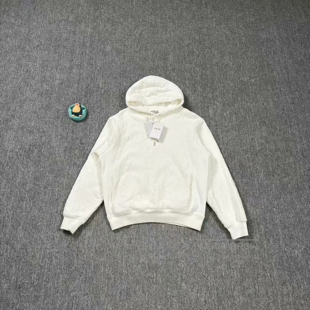 Dior white hooded sweatshirt with towel print. Size US M / EU 48-50 / 2 - 1 Thumbnail