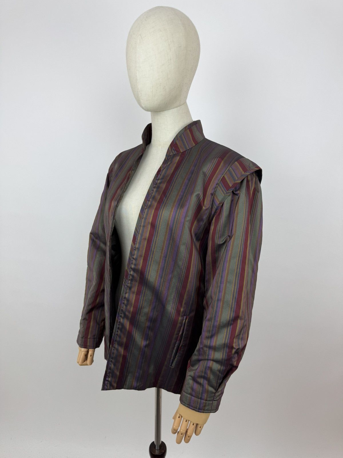 Other Alexon Striped Bomber jacket Vintage Made In Great Britain Size L / US 10 / IT 46 - 2 Thumbnail