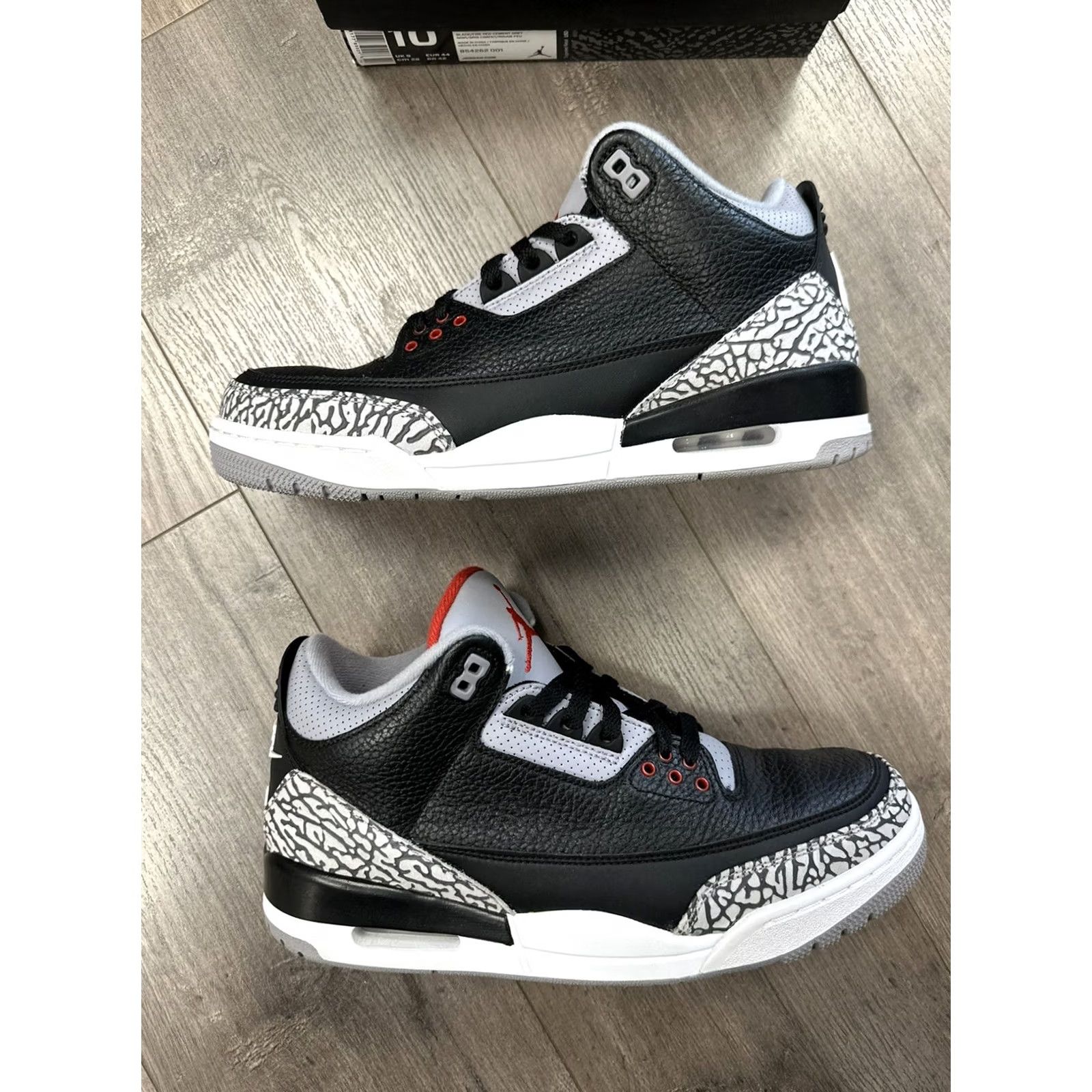 Jordan Brand Nike Air Jordan 3 Retro OG Black Cement Mid 2018 Sneaker Size 10 Mens Leather Size US 9 / EU 42 - 3 Thumbnail