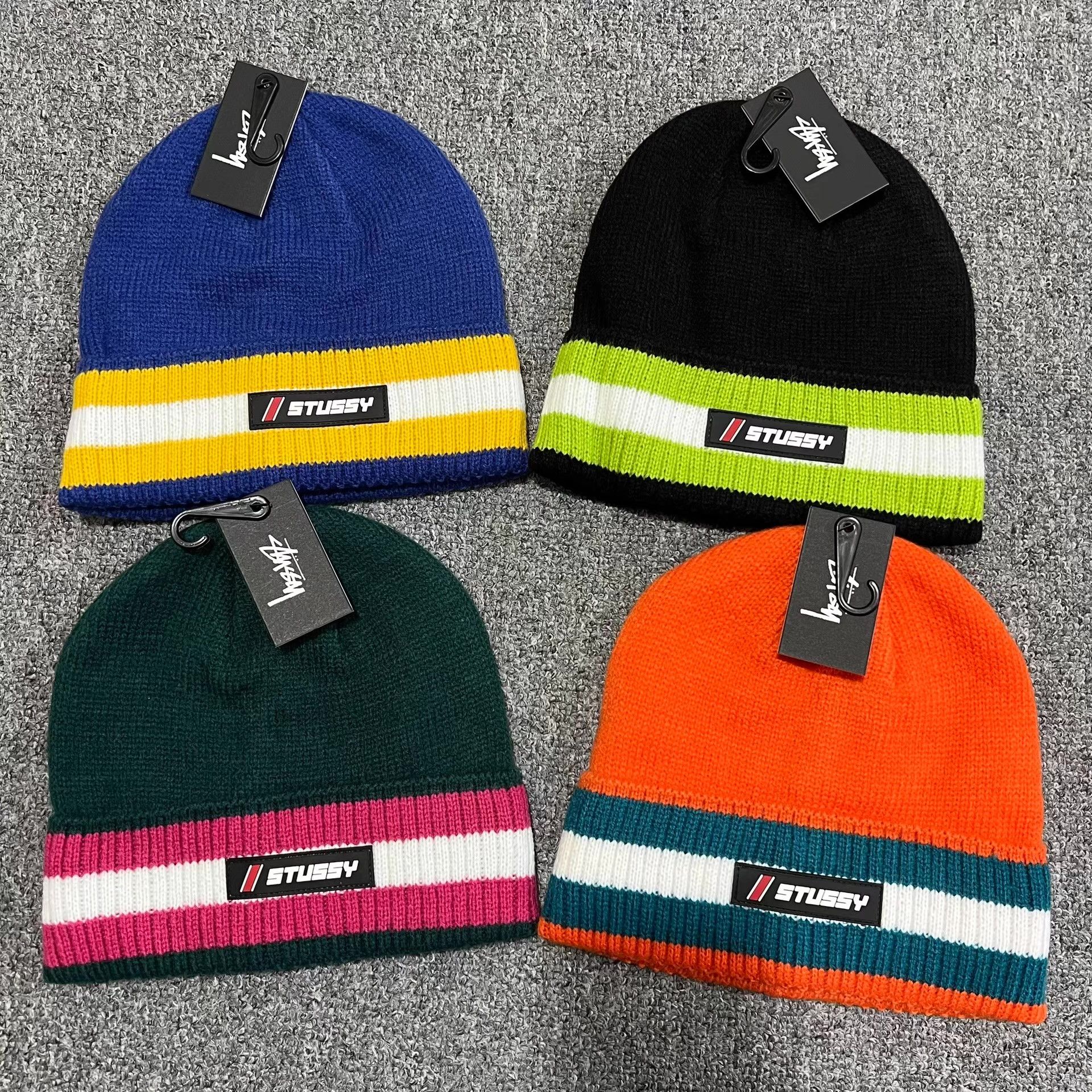 Stussy Stussy Rubber Logo Color Block Knit Beanie Q7 Size ONE SIZE - 1 Thumbnail