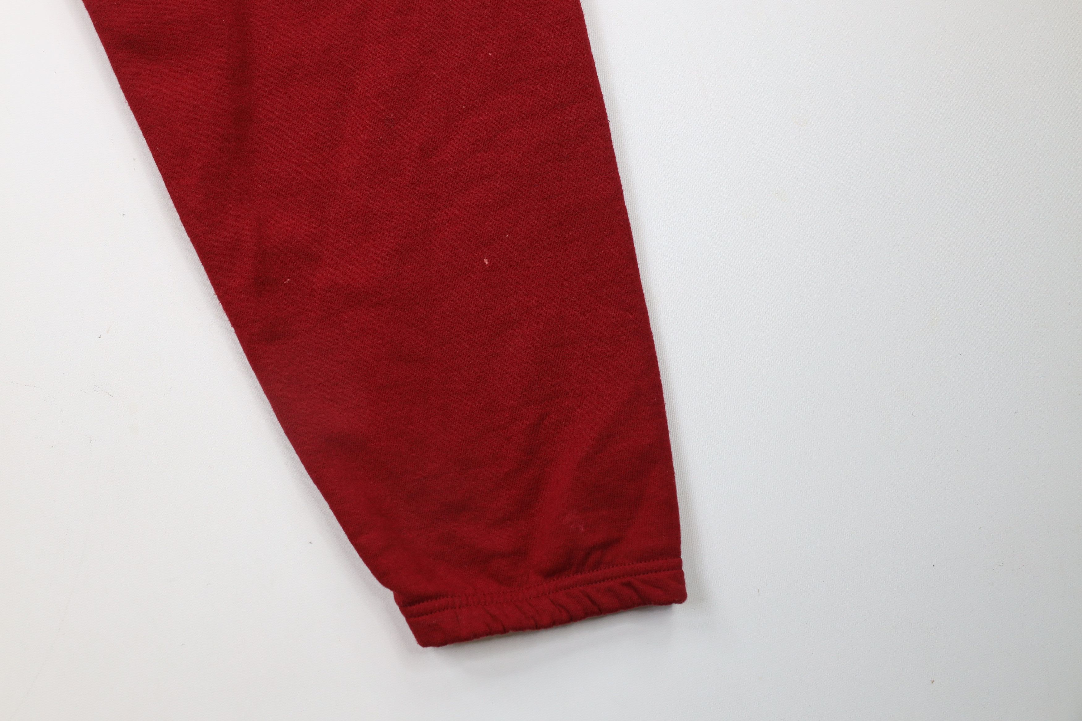 Vintage Vintage 90s Streetwear Blank Cuffed Sweatpants Joggers Red Size US 36 / EU 52 - 5 Thumbnail