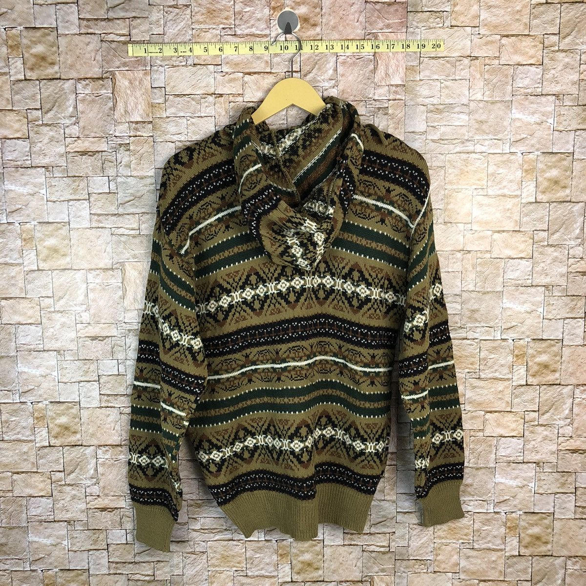 Homespun Knitwear Studio Canal art design Green Hoodie sweater #A427 Size US M / EU 48-50 / 2 - 13 Thumbnail
