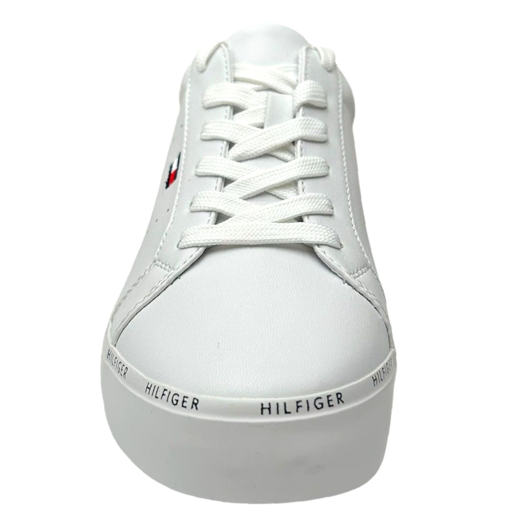 Tommy Hilfiger Tommy Hilfiger Women's Henissly Sneaker Size 7.5 White Lace Up Casual & Stylish Shoes Size US 8 / IT 38 - 4 Thumbnail