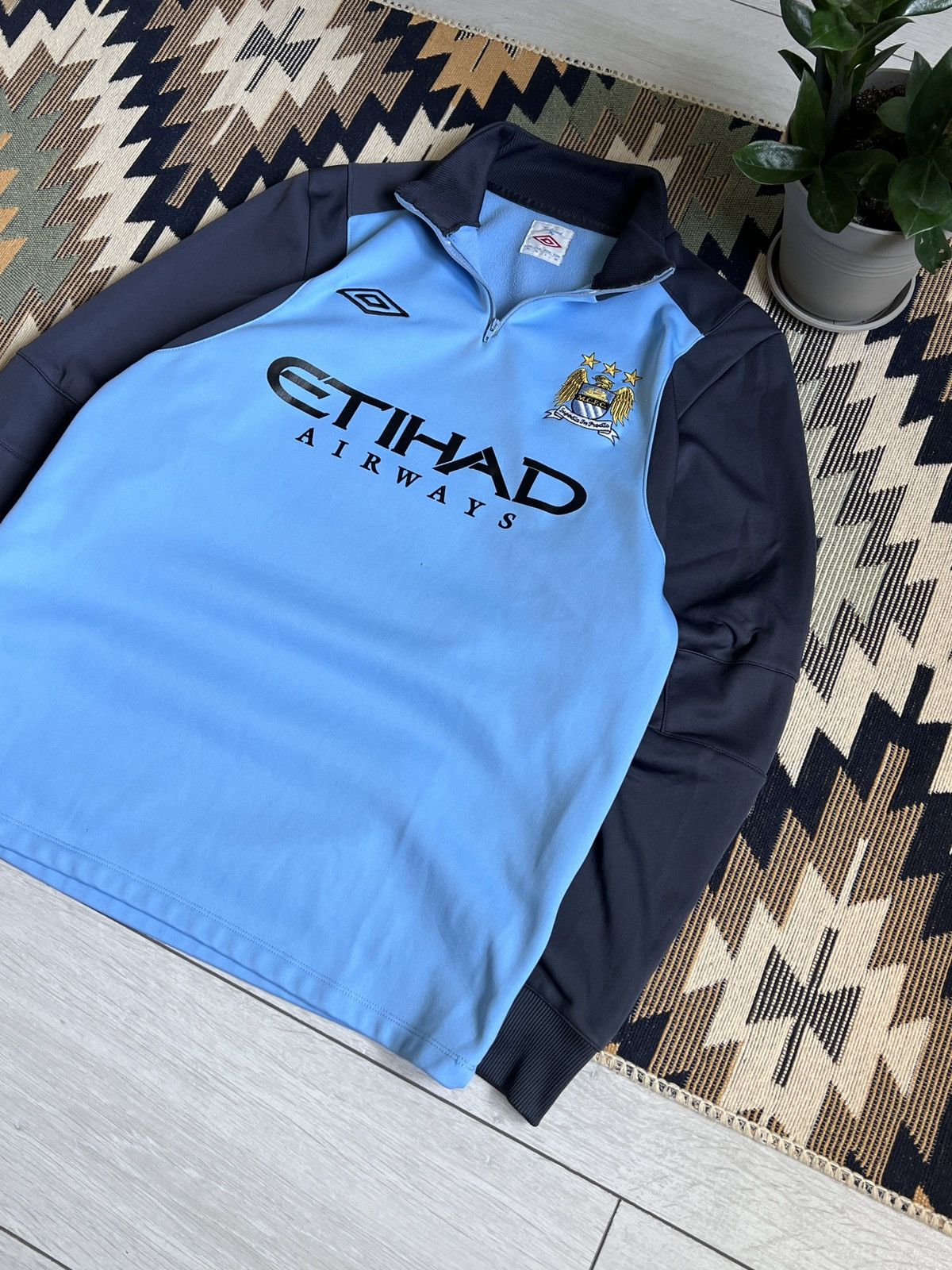 Umbro × Vintage Vintage Manchester City Umbro 1/3 Zip Tracktop Size US M / EU 48-50 / 2 - 4 Thumbnail
