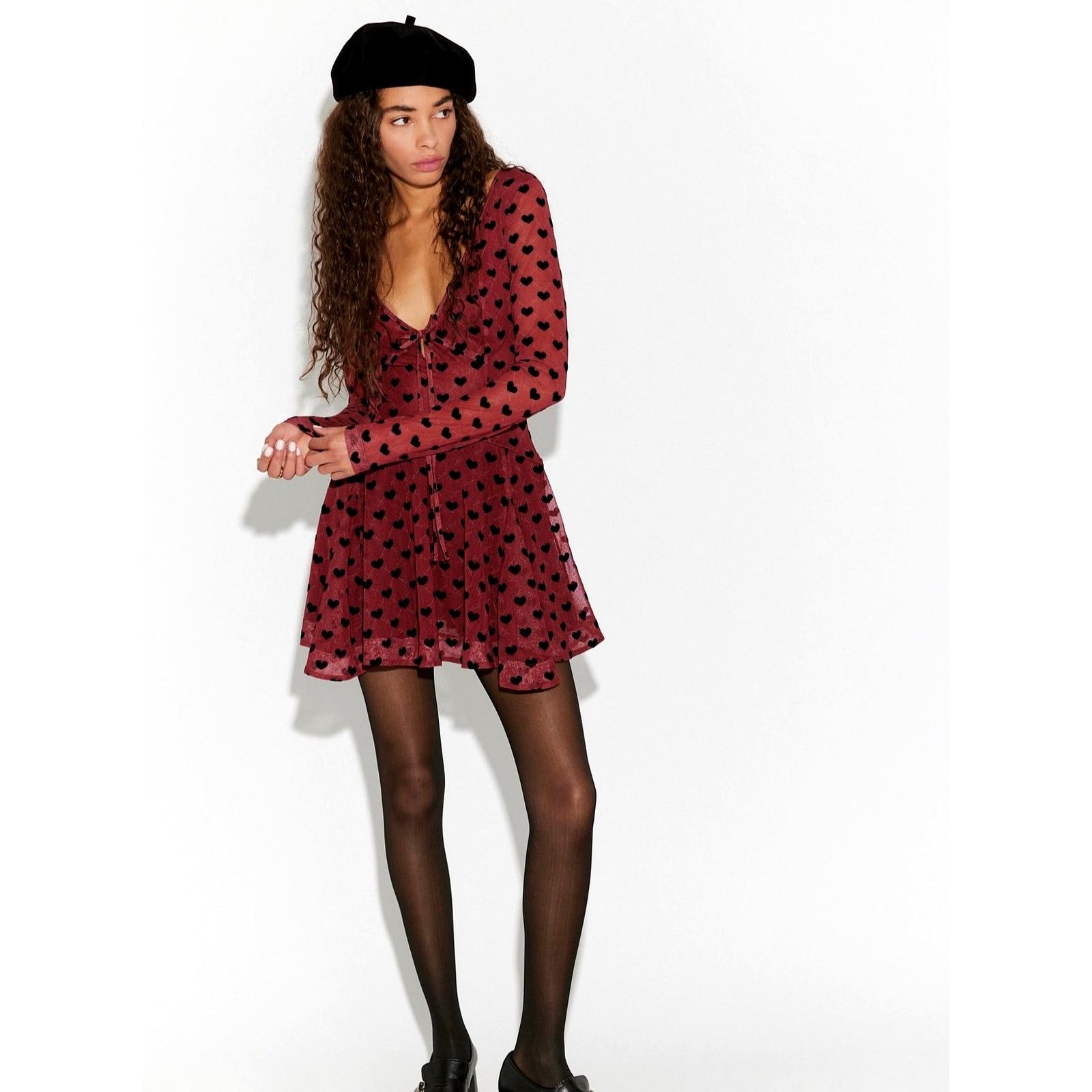 Free People Free People Sway With Me Flocked Mini Dress Holiday Combo M Size M / US 6-8 / IT 42-44 - 2 Thumbnail