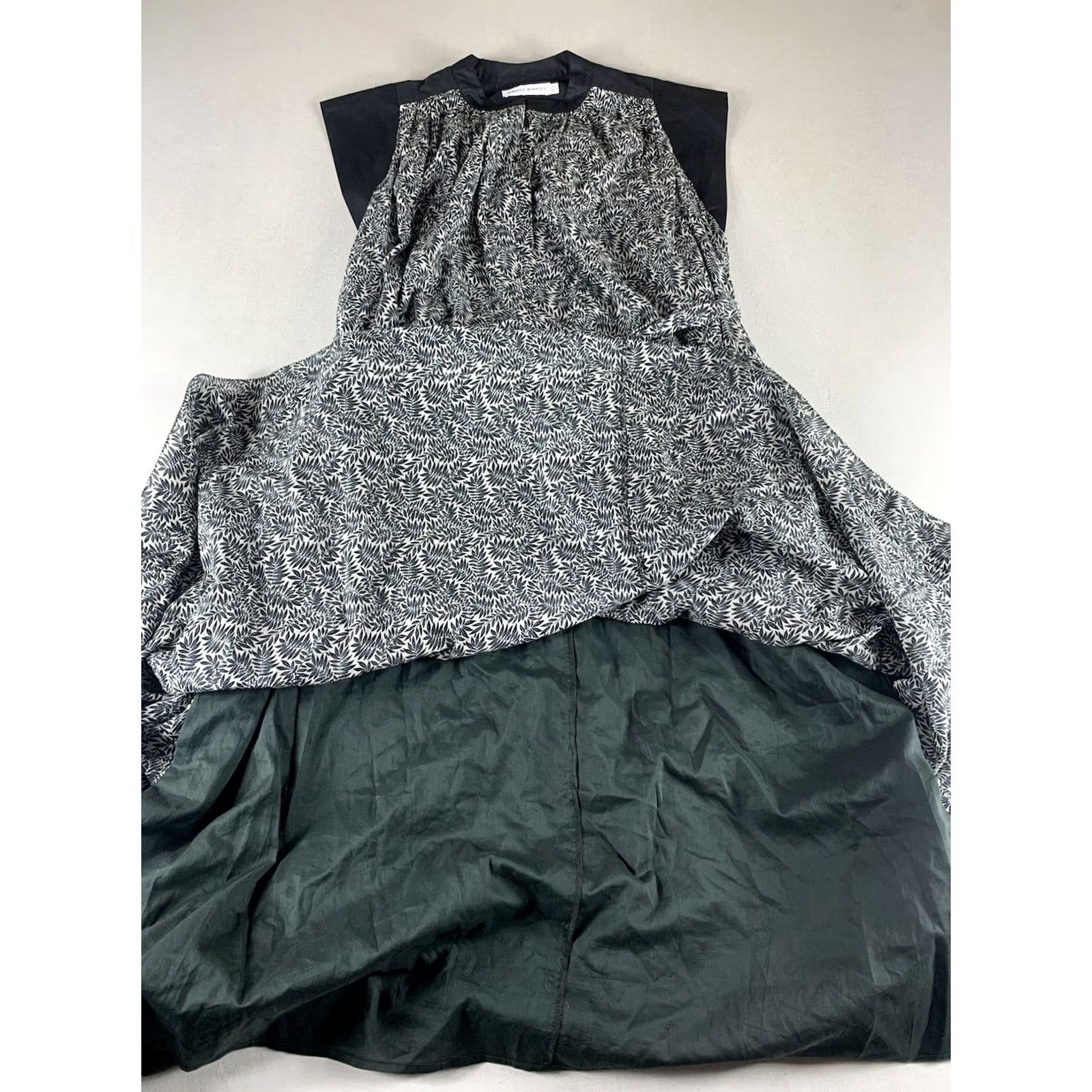 Rebecca Minkoff REBECCA MINKOFF SHEATH DRESS WOMENS XS BLACK LEAVES TIE WAIST LONG DRESS Size XS / US 0-2 / IT 36-38 - 5 Thumbnail