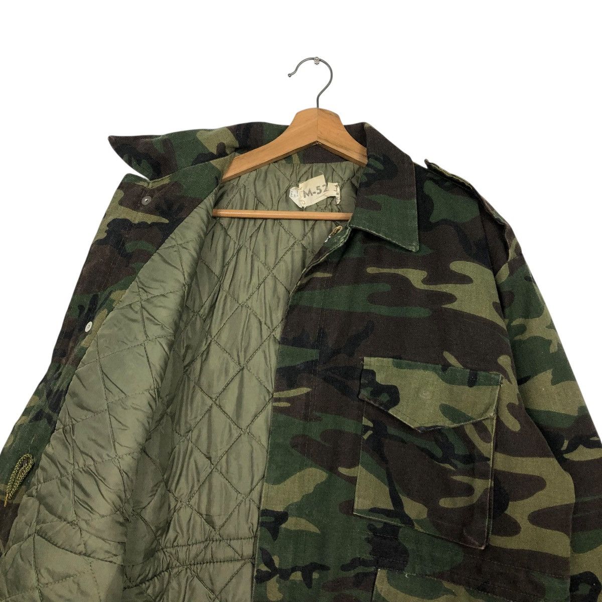 Vintage 🔥VINTAGE CHORE JACKET M-52 CARGO POCKET CAMOUFLAGE USA Size US L / EU 52-54 / 3 - 14 Thumbnail
