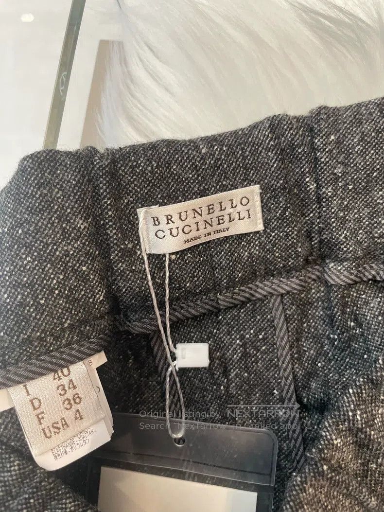 Brunello Cucinelli Brunello Cucinelli Dark Gray Wool Beaded Trousers Size 26" / US 2 / IT 38 - 5 Thumbnail