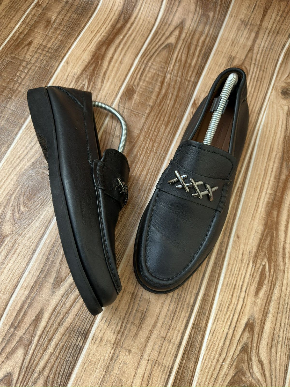 Ermenegildo Zegna × Z Zegna Ermenegildo Zegna Black Leather Penny Loafers Size US 10 / EU 43 - 7 Thumbnail