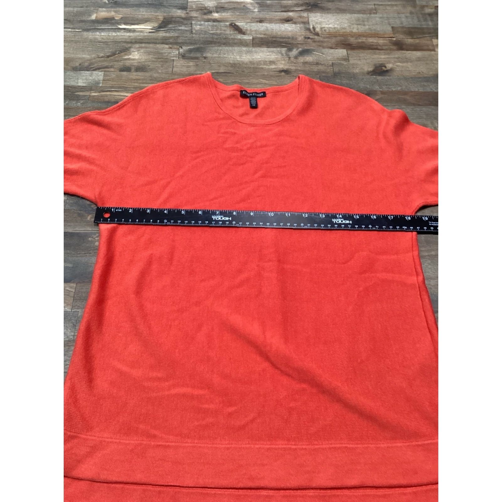 Eileen Fisher Eileen Fisher Knit Top Women S Orange Tencel Silk Blend Round Neck Short Sleeve Blouse Pullover Size S / US 4 / IT 40 - 6 Thumbnail