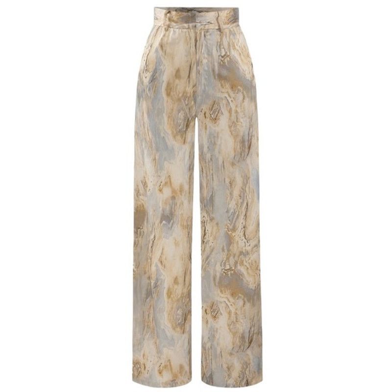 Other Marble Print High Waisted Full-Length Straight Leg Pants Size 28" / US 6 / IT 42 - 3 Thumbnail
