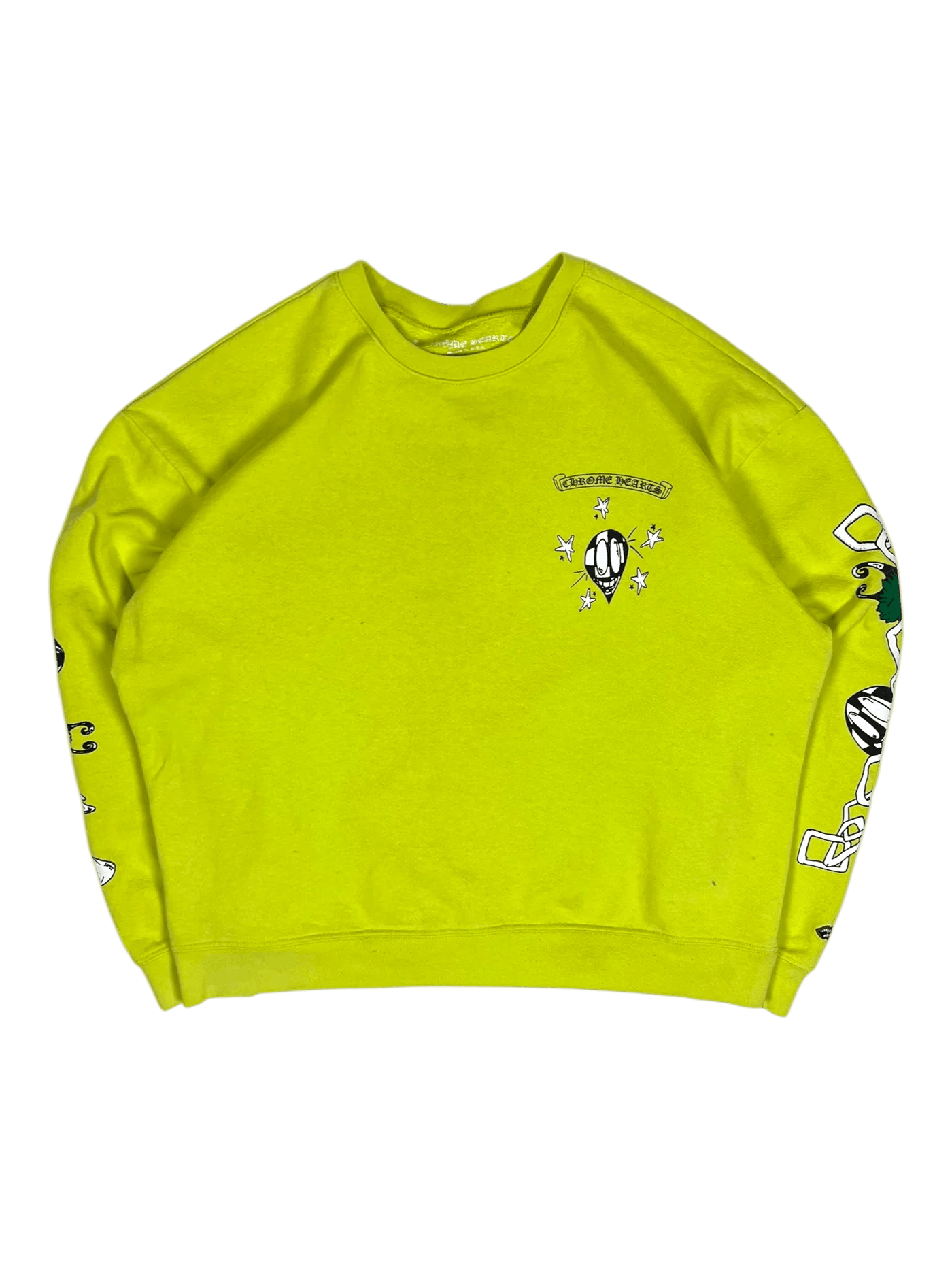 Chrome Hearts Matty Boy Lime Green Link Crewneck