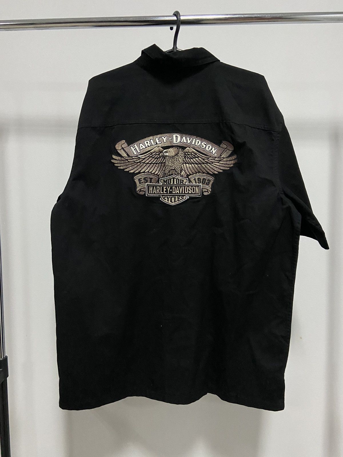 Harley Davidson × Vintage Harley Davidson buttons shirt vintage big logo eagle biker Size US L / EU 52-54 / 3 - 1 Thumbnail