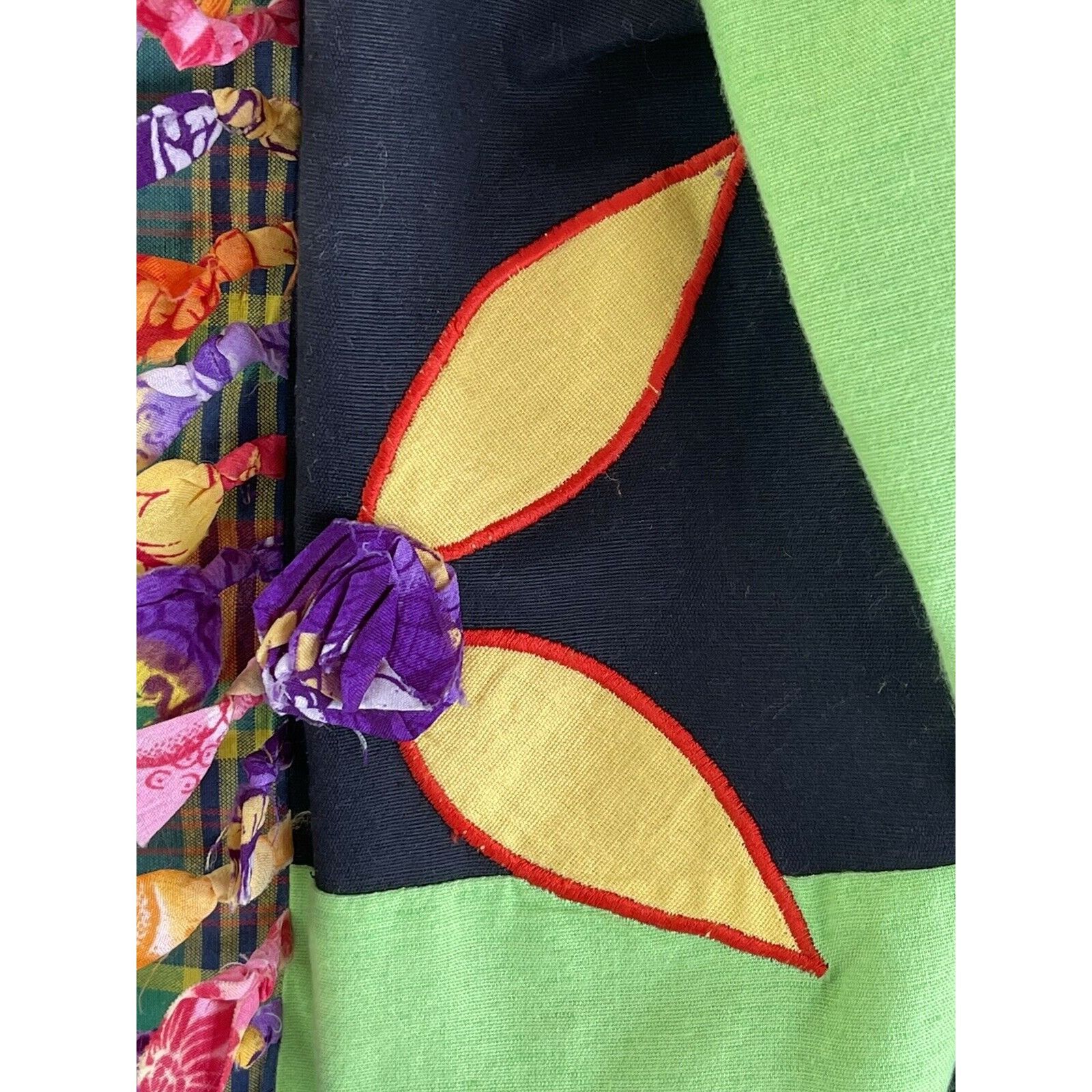 Other Vintage Allure Patchwork Jacket Crazy Quilt Applique Wearabl Size M / US 6-8 / IT 42-44 - 4 Thumbnail