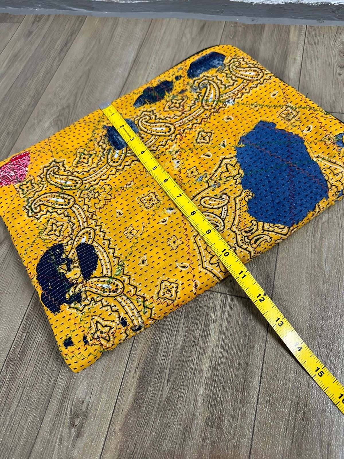 Other Custom Made Distressed Denim Paisley Patchwork boro Clutch Size ONE SIZE - 7 Thumbnail