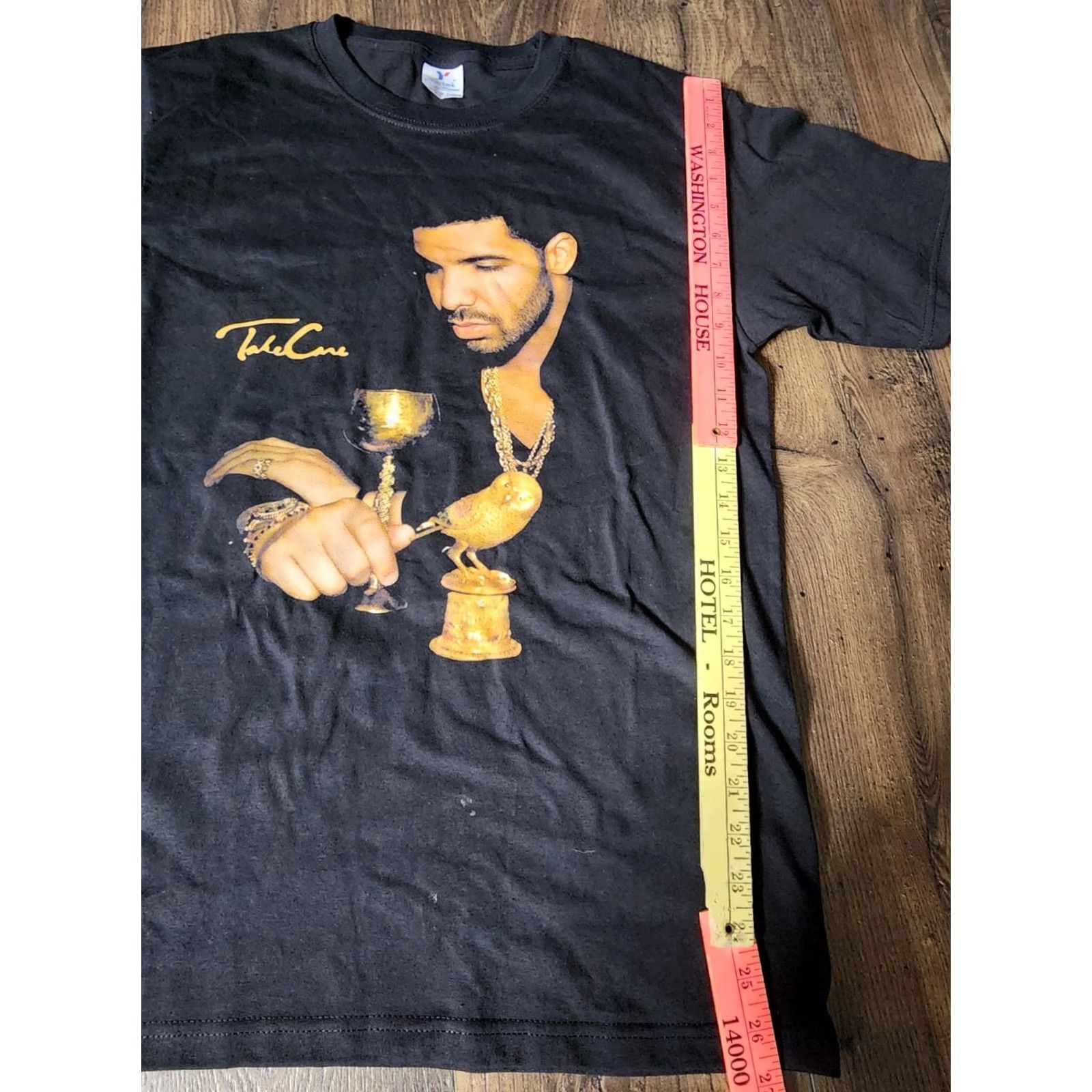 Vintage Mens M Drake Take Care Album 2011 Retro Music Cotton Black T Shirt Size US M / EU 48-50 / 2 - 2 Thumbnail