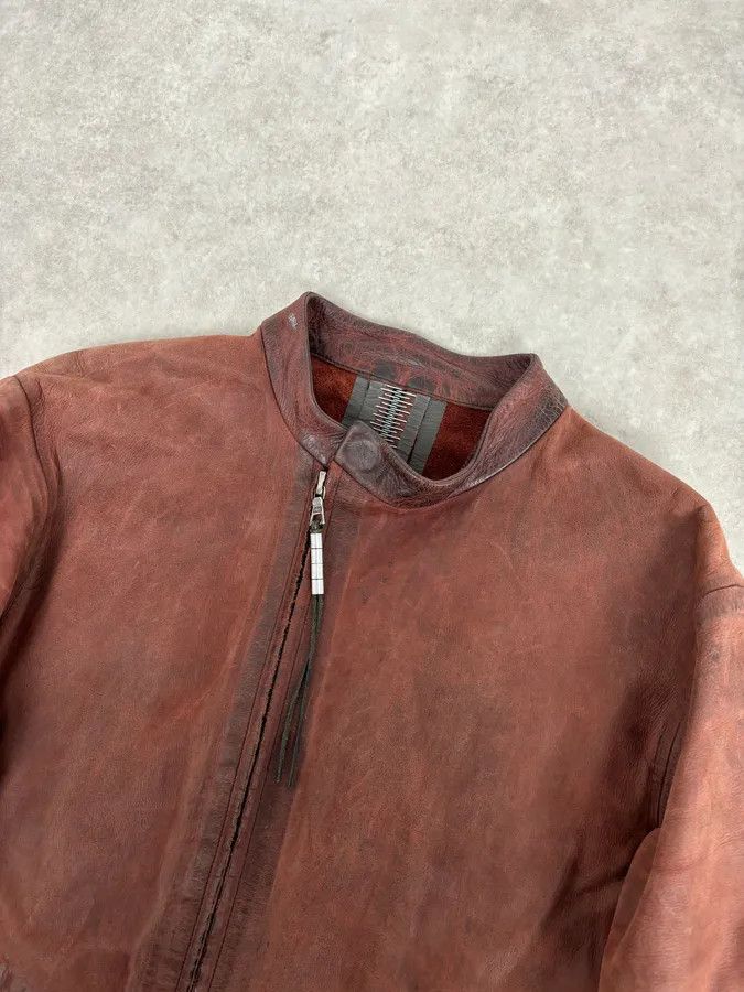 Isaac Sellam Experience Isaac Sellam Bordeaux Leather Back-Zip Avant-Garde Jacket Size US L / EU 52-54 / 3 - 4 Thumbnail