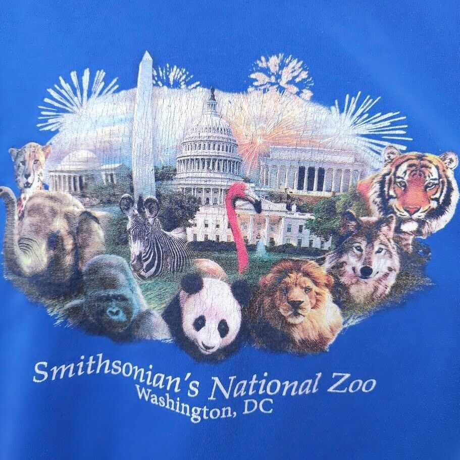 Gildan Smithsonian National Zoo Sweatshirt Mens Size Large Blue Size US L / EU 52-54 / 3 - 2 Thumbnail