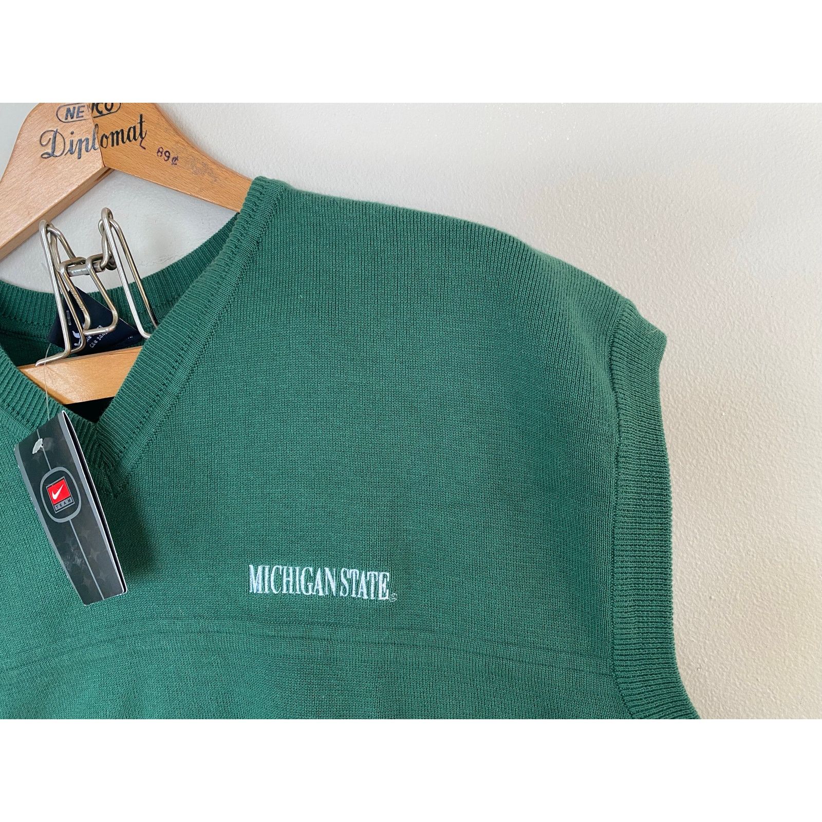 NCAA × Nike × Vintage Vtg new Nike Team Michigan State Spartans sweater vest XL Size US XL / EU 56 / 4 - 3 Thumbnail