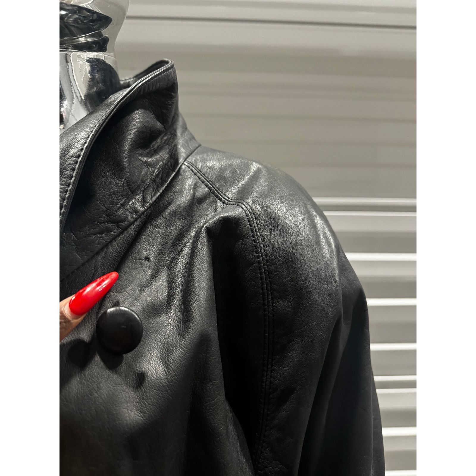 Vintage BLACK VTG LEATHER COAT Size M / US 6-8 / IT 42-44 - 6 Thumbnail