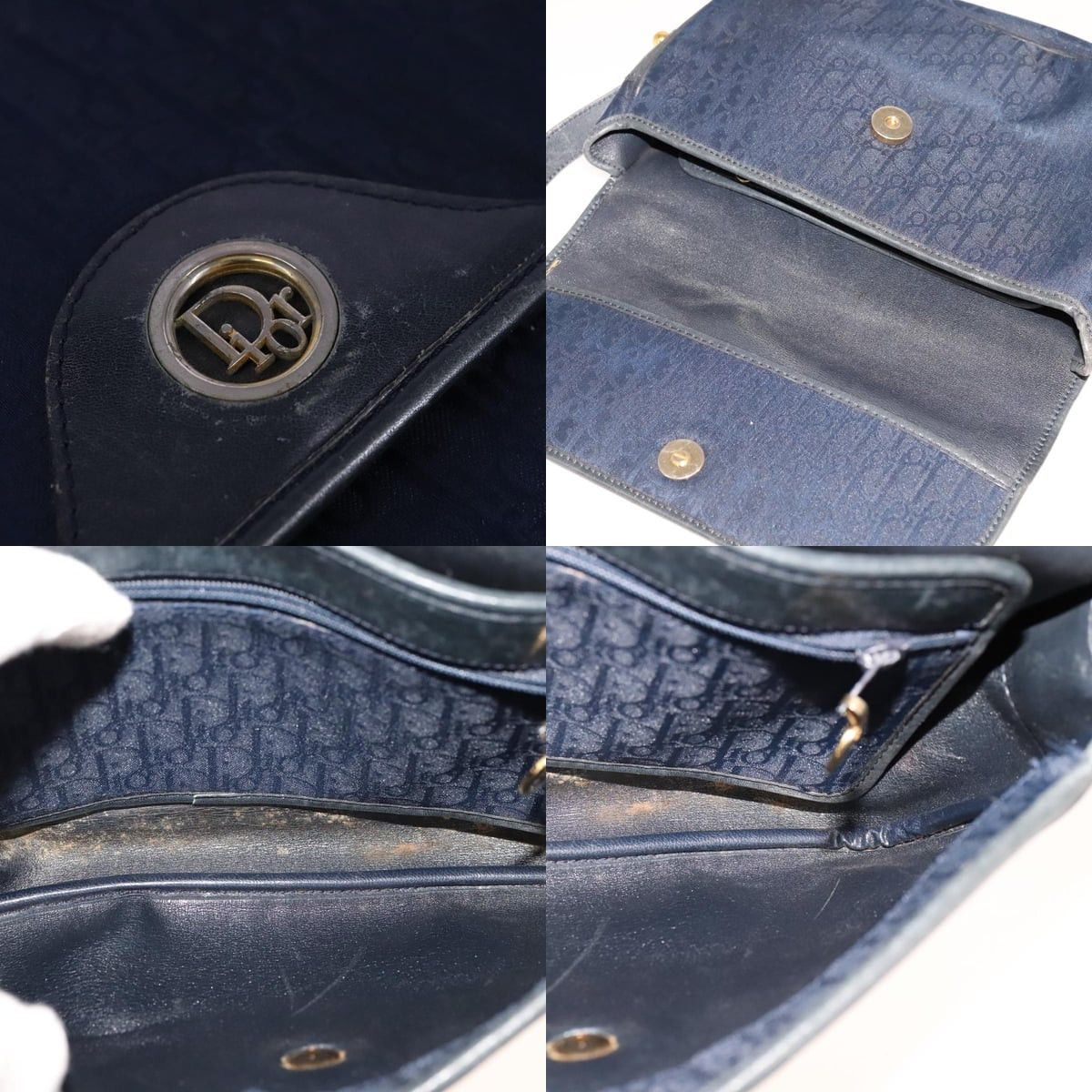 Dior DIOR Trotter Canvas Shoulder Bag Navy Size ONE SIZE - 11 Thumbnail